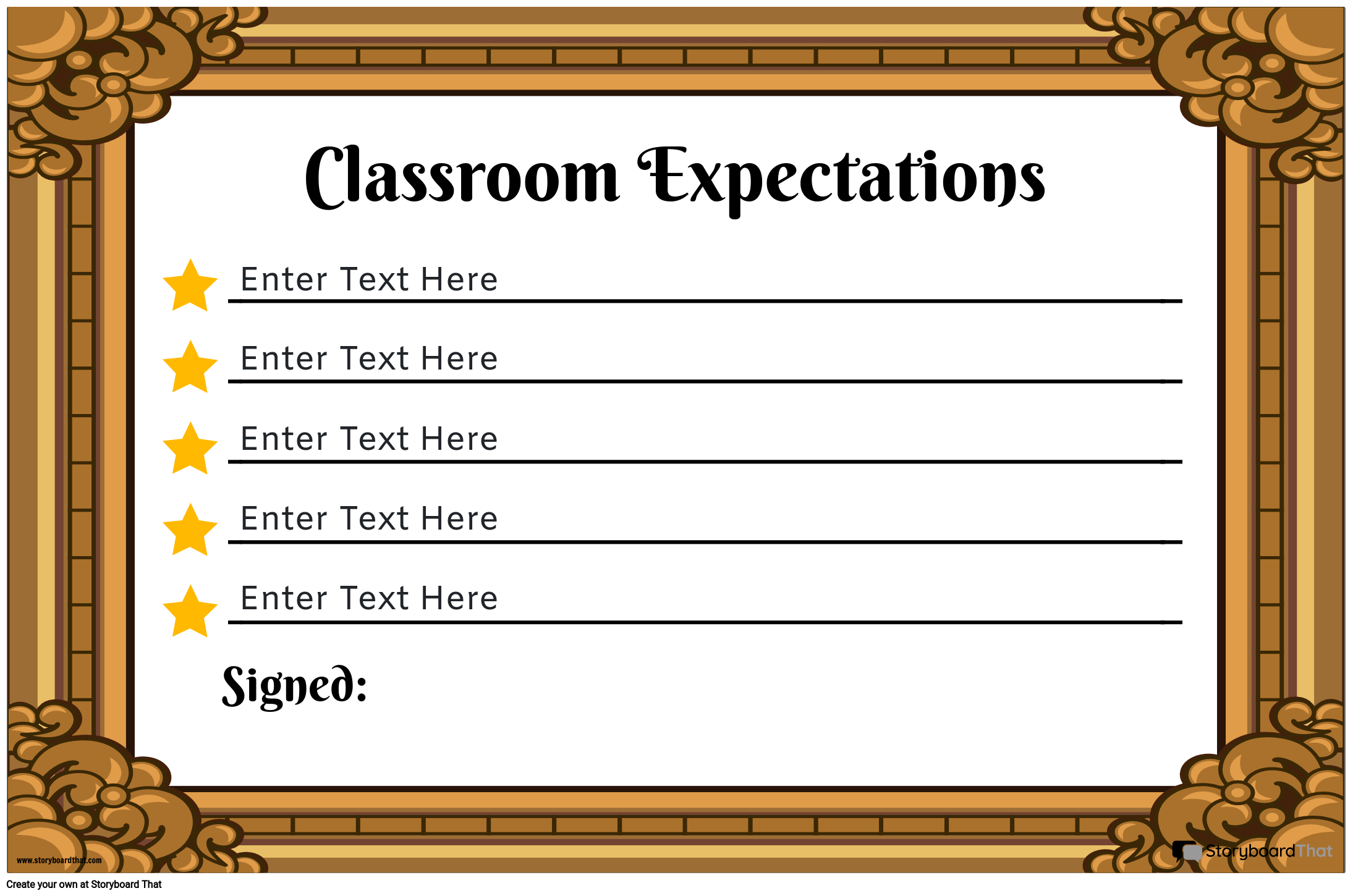 Printable Classroom Expectations Poster