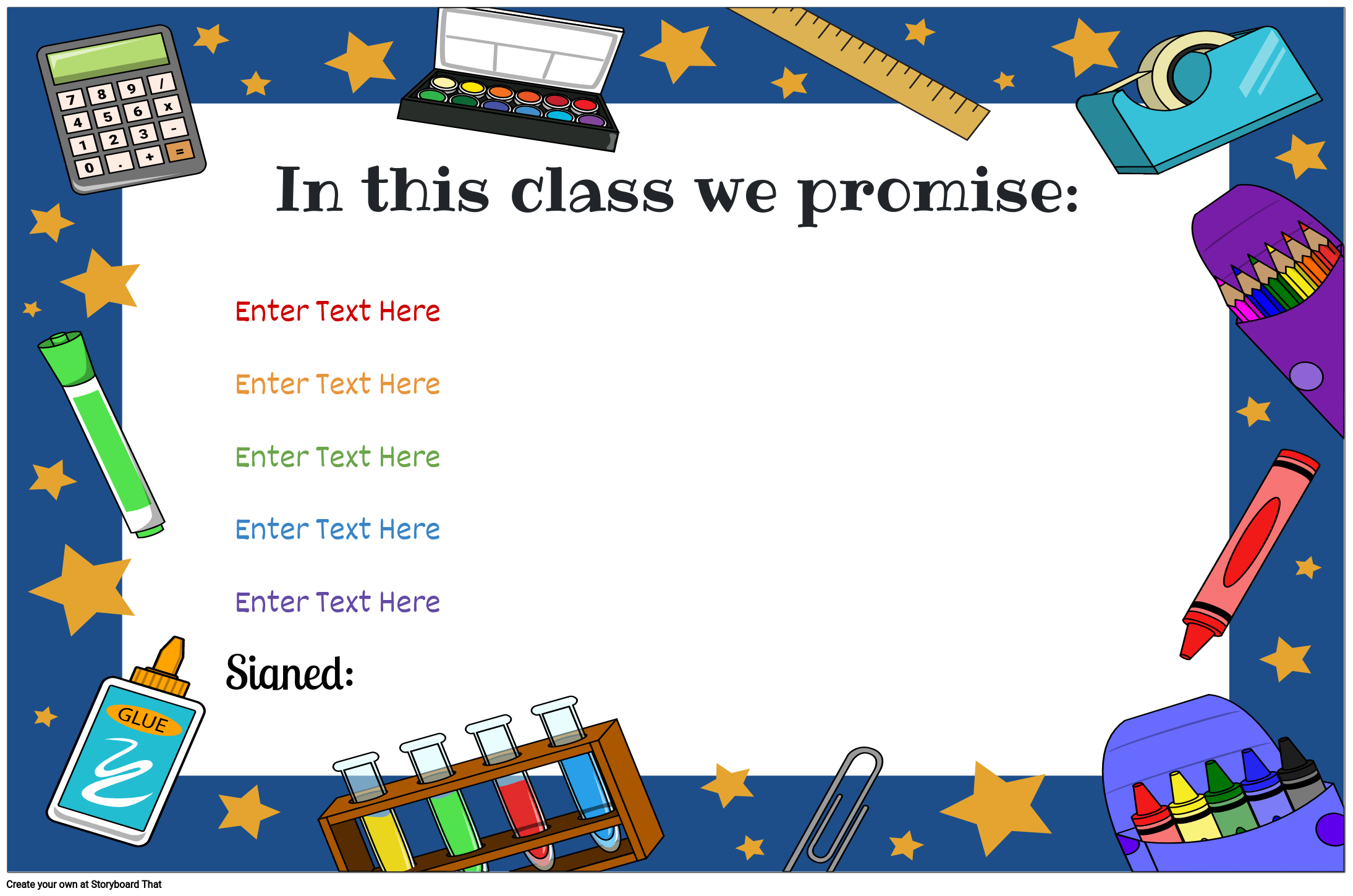 Easy-to-Use Classroom Rules Poster Template
