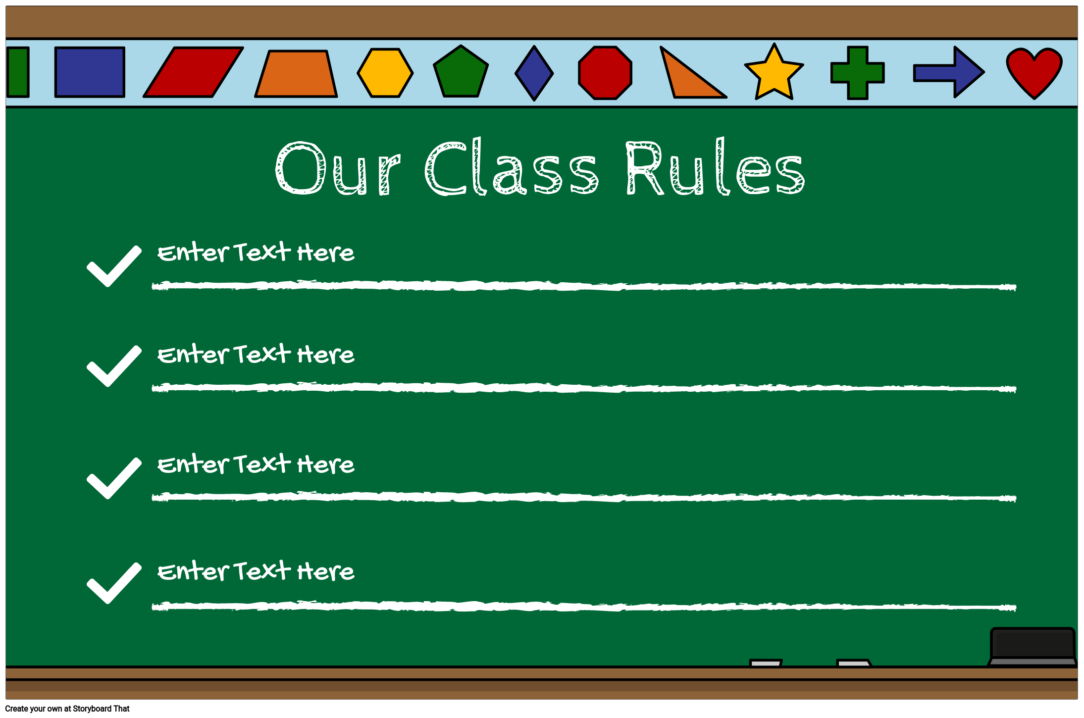 Classroom Blackboard Rules Poster