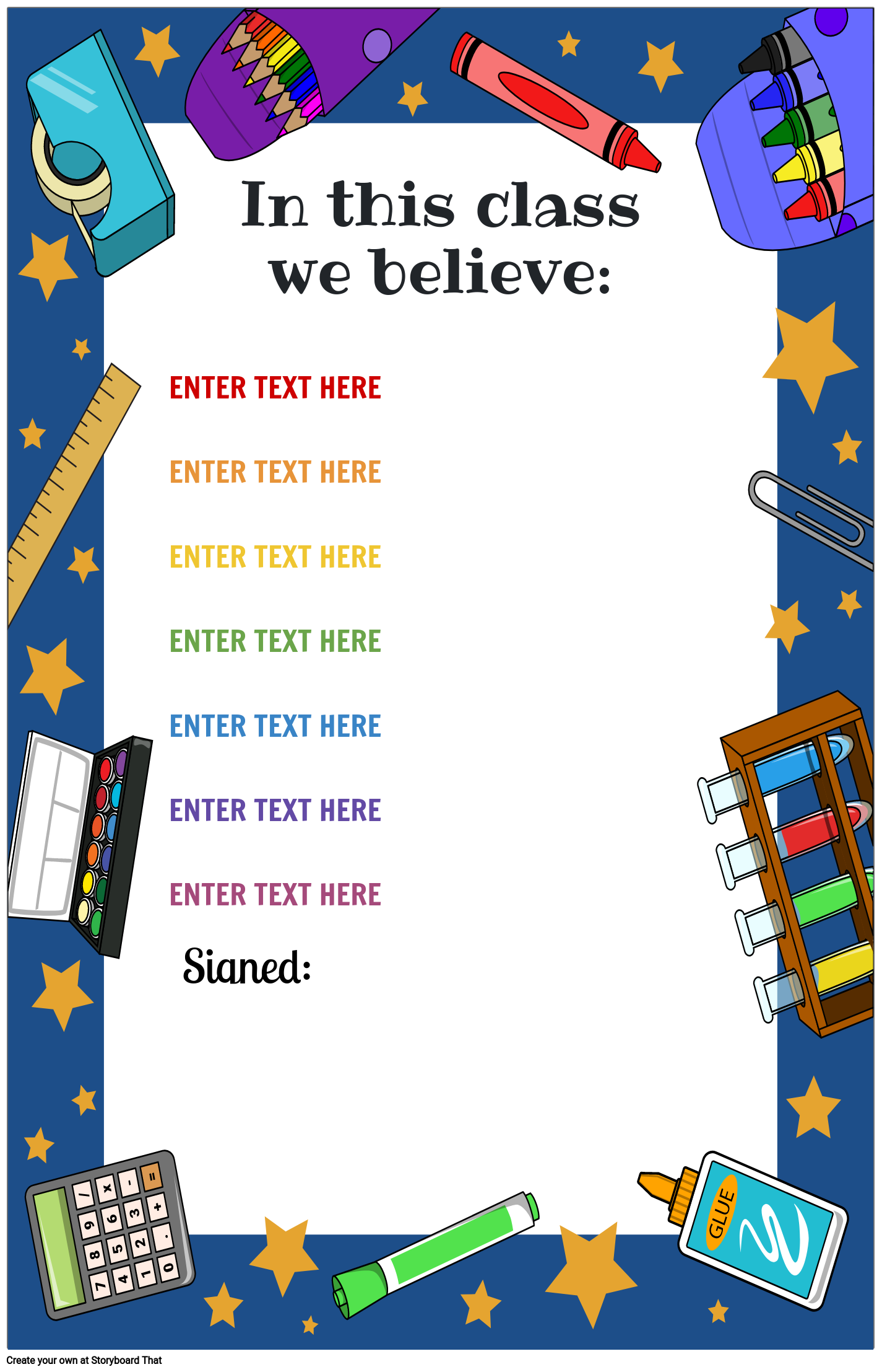 Fun Classroom Rules Poster Template