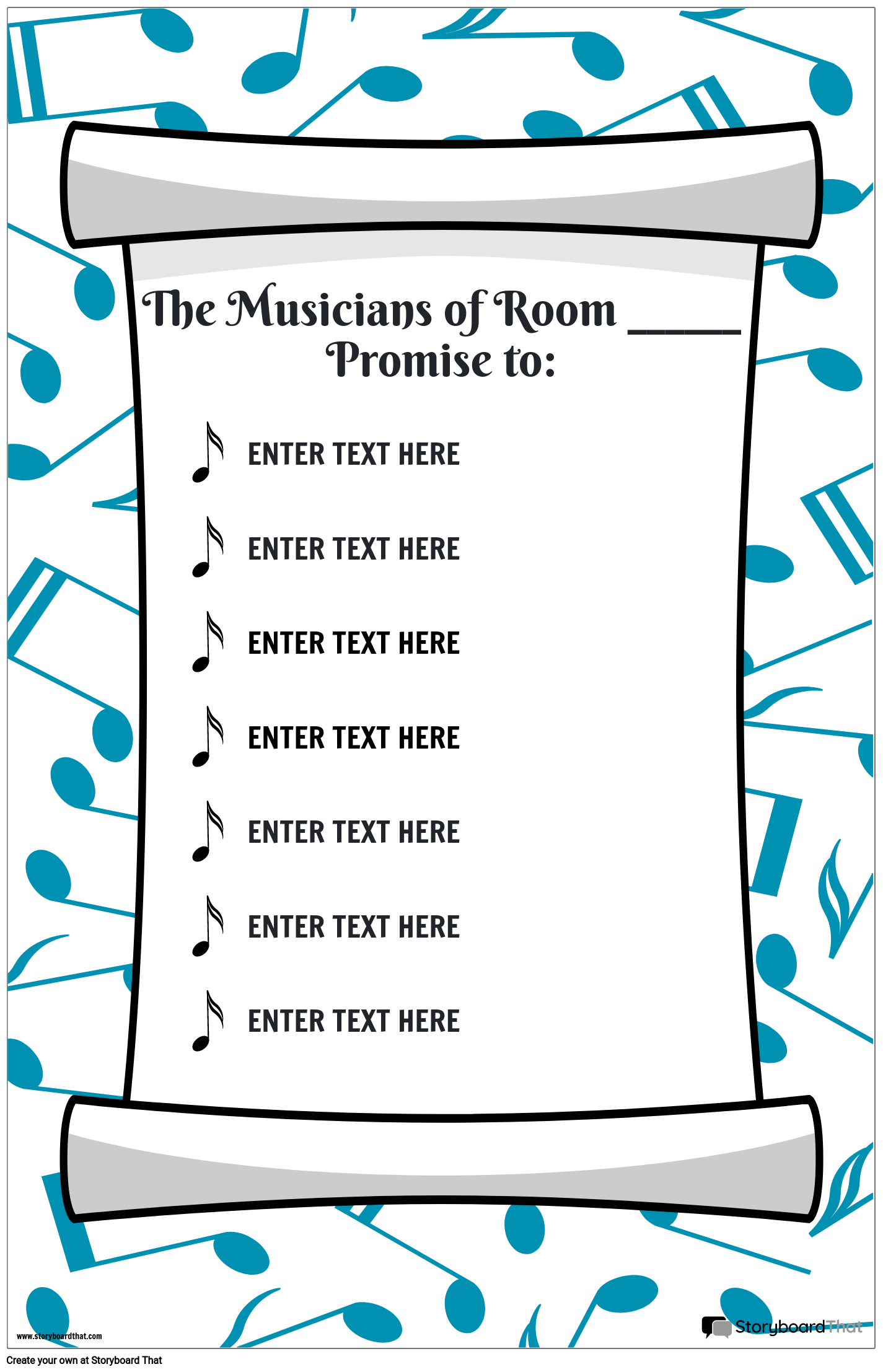 Music-Note Themed Classroom Rules for Musicians