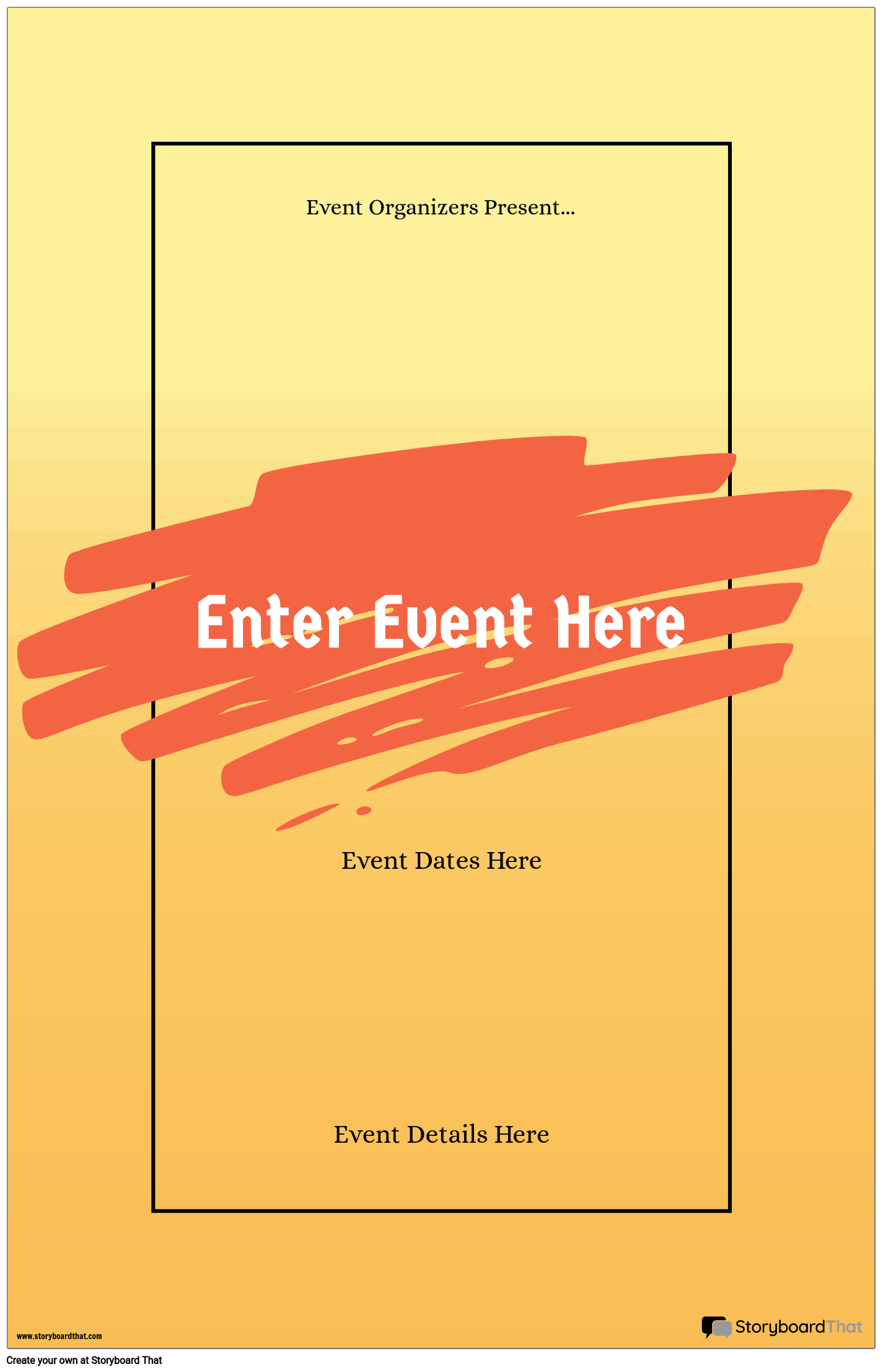 Event Poster Template Design with Bright Colors