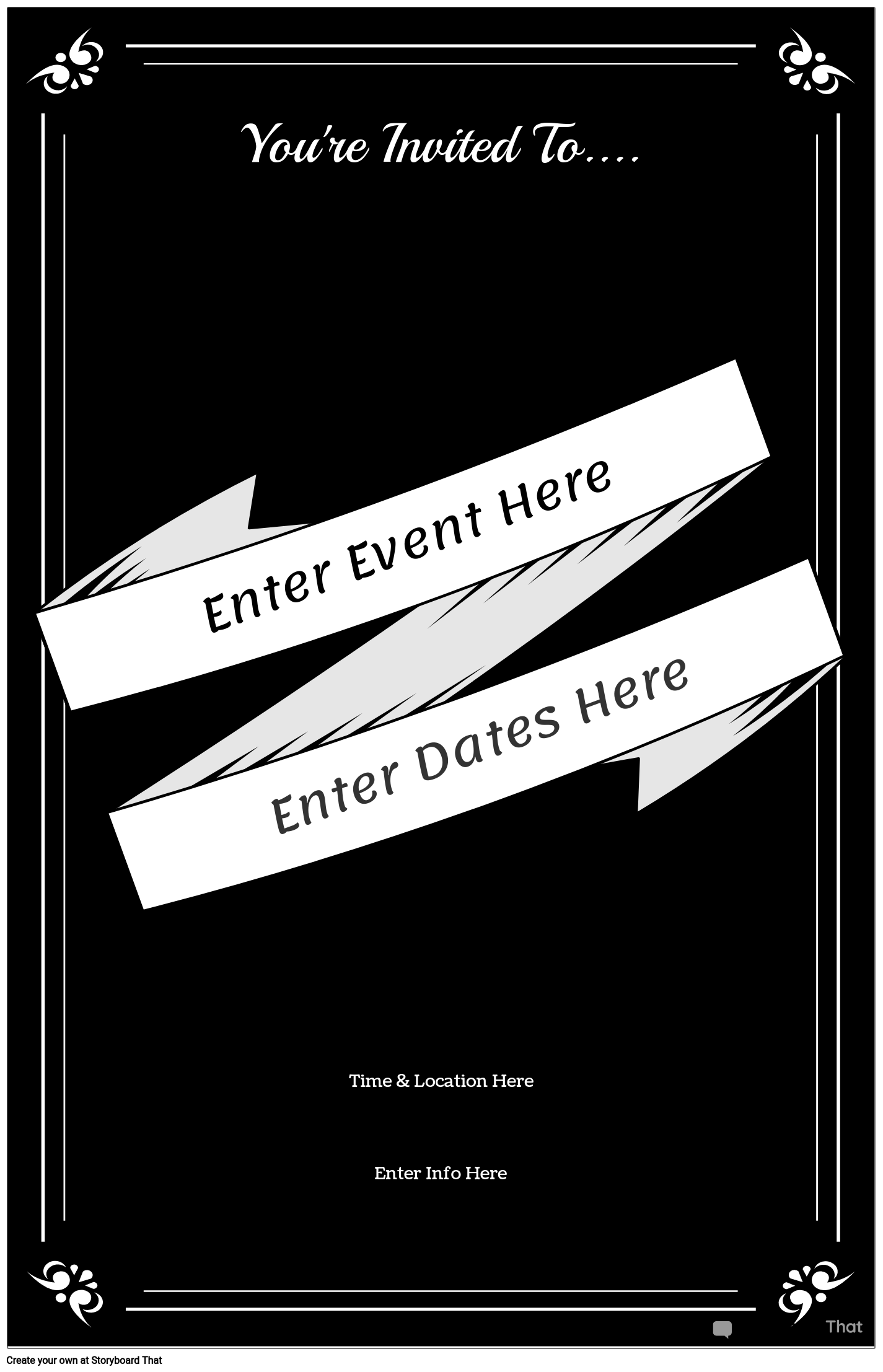 Black Background Simple Event Poster Template