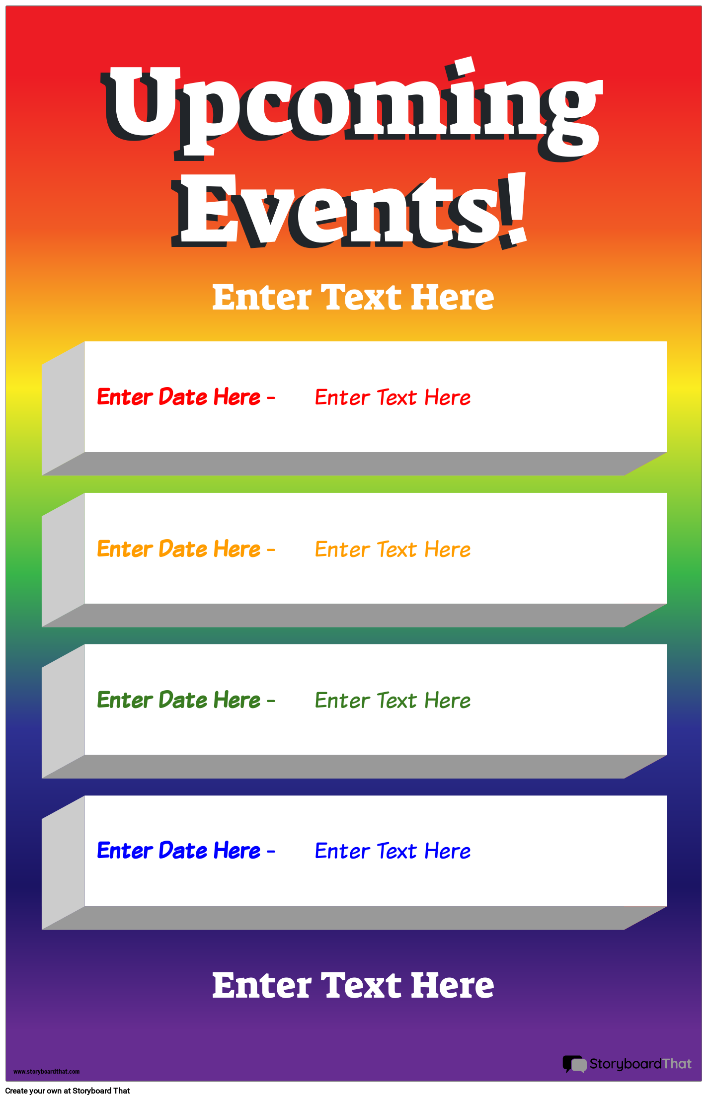 Multiple Events Rainbow Themed Event Poster Design