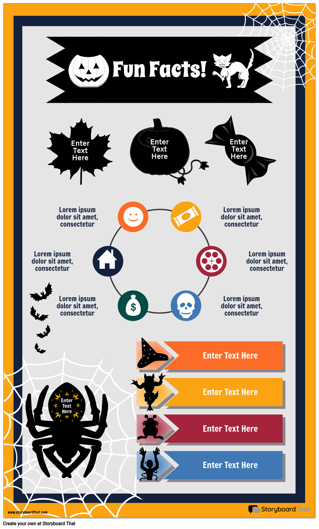 Halloween Themed Fun Facts Infographics Template