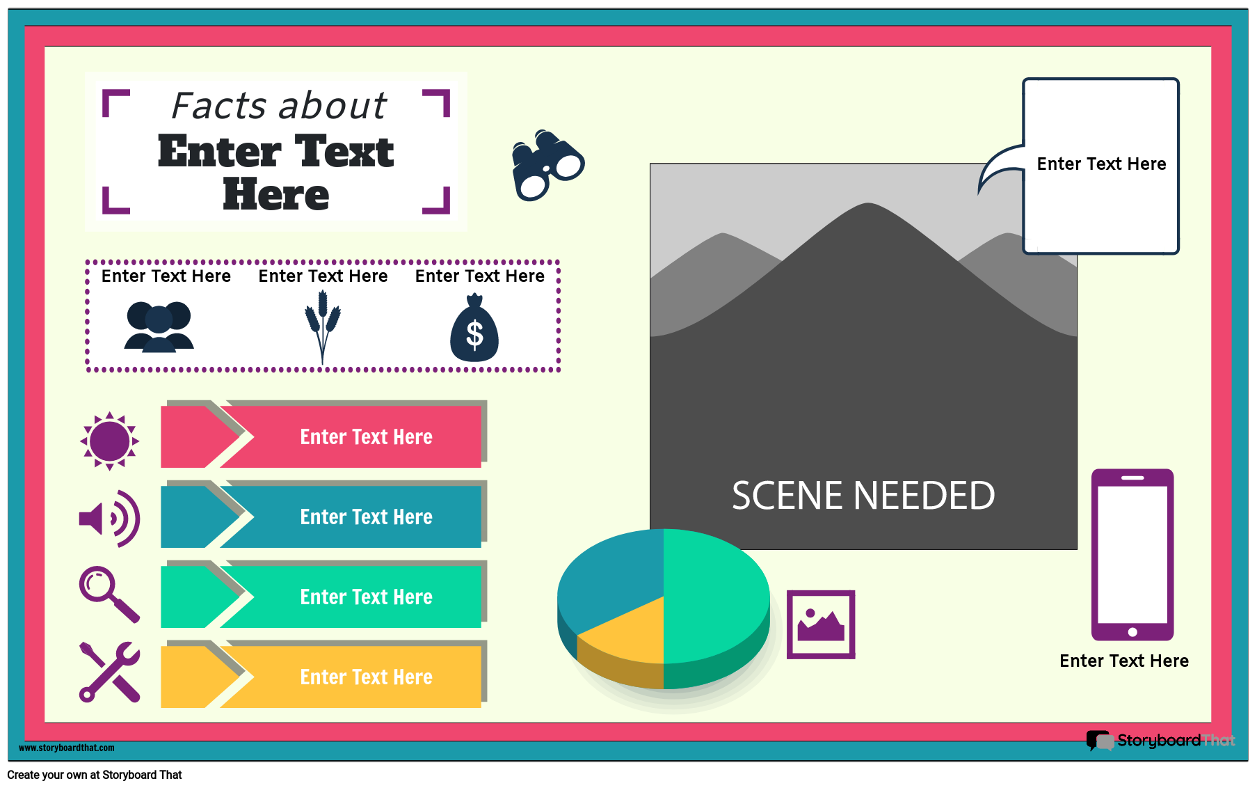 Pie Chart Based Geography Infographic Template Design