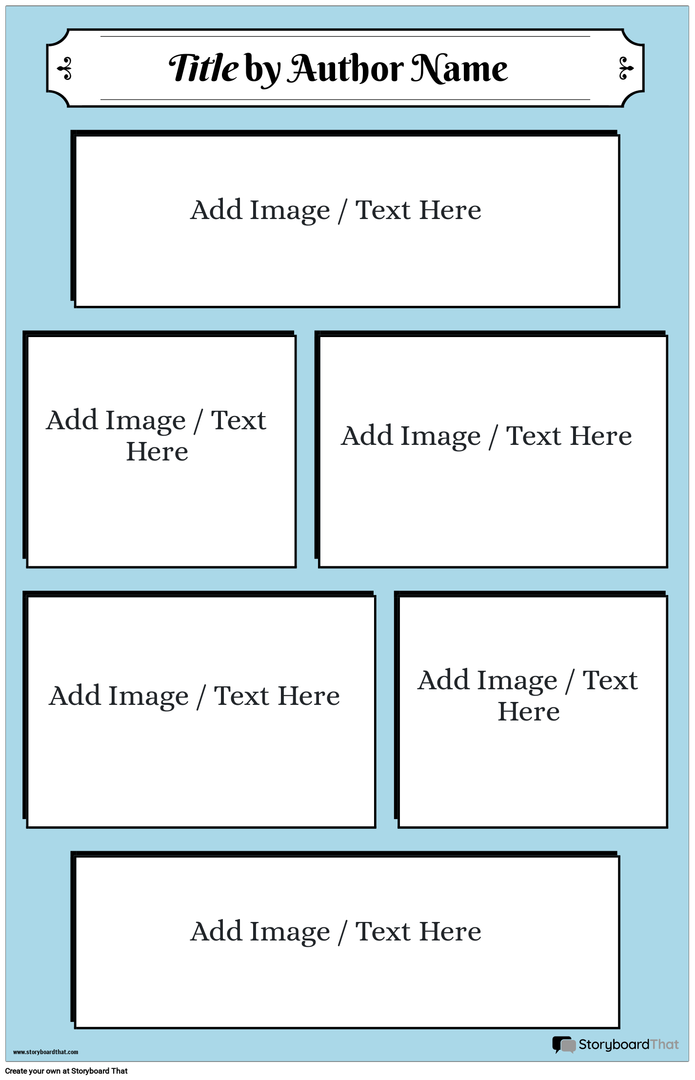 Graphic Novel Template Blue and WHite