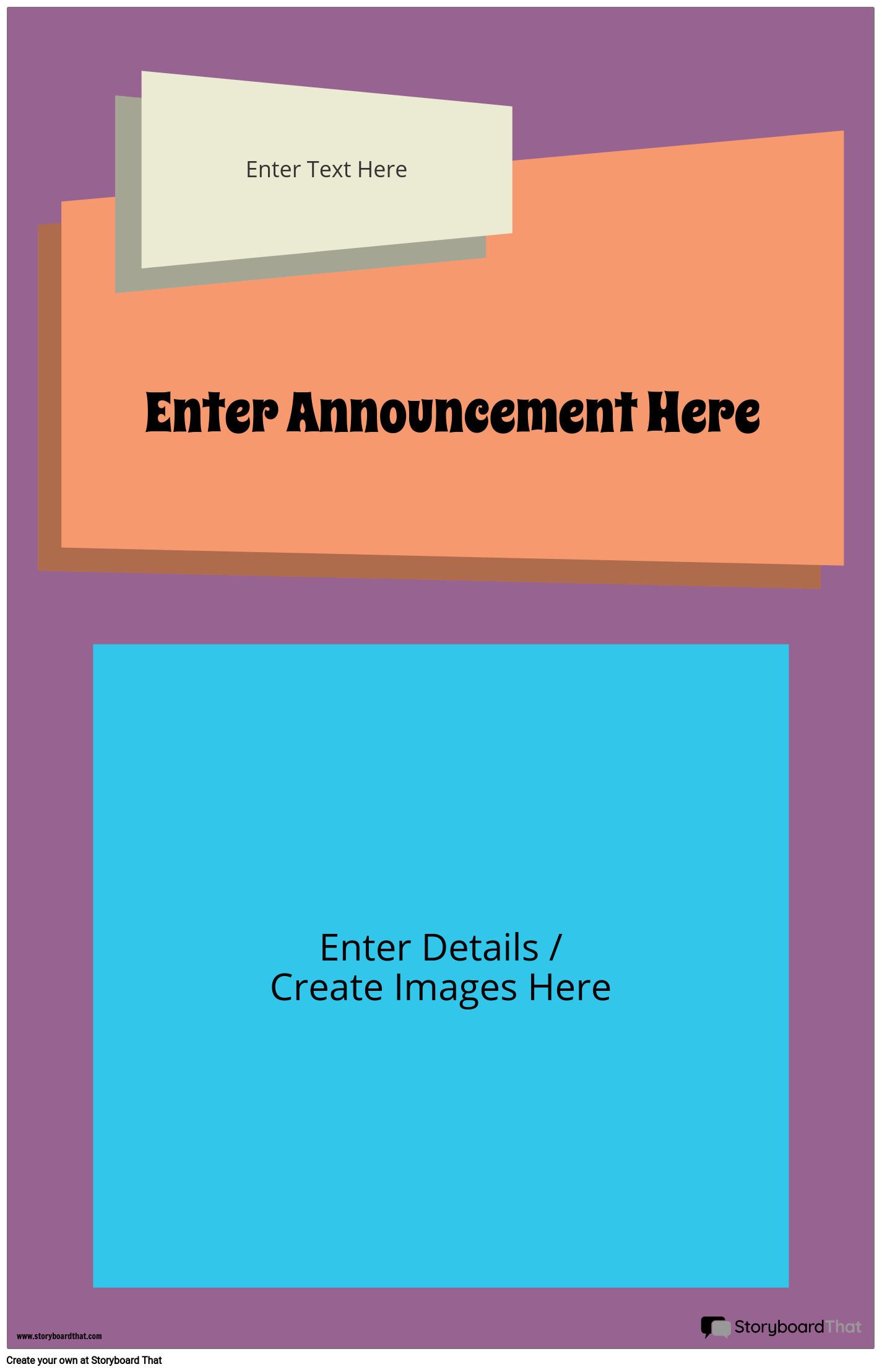 Colorful Shapes Announcement Card Template