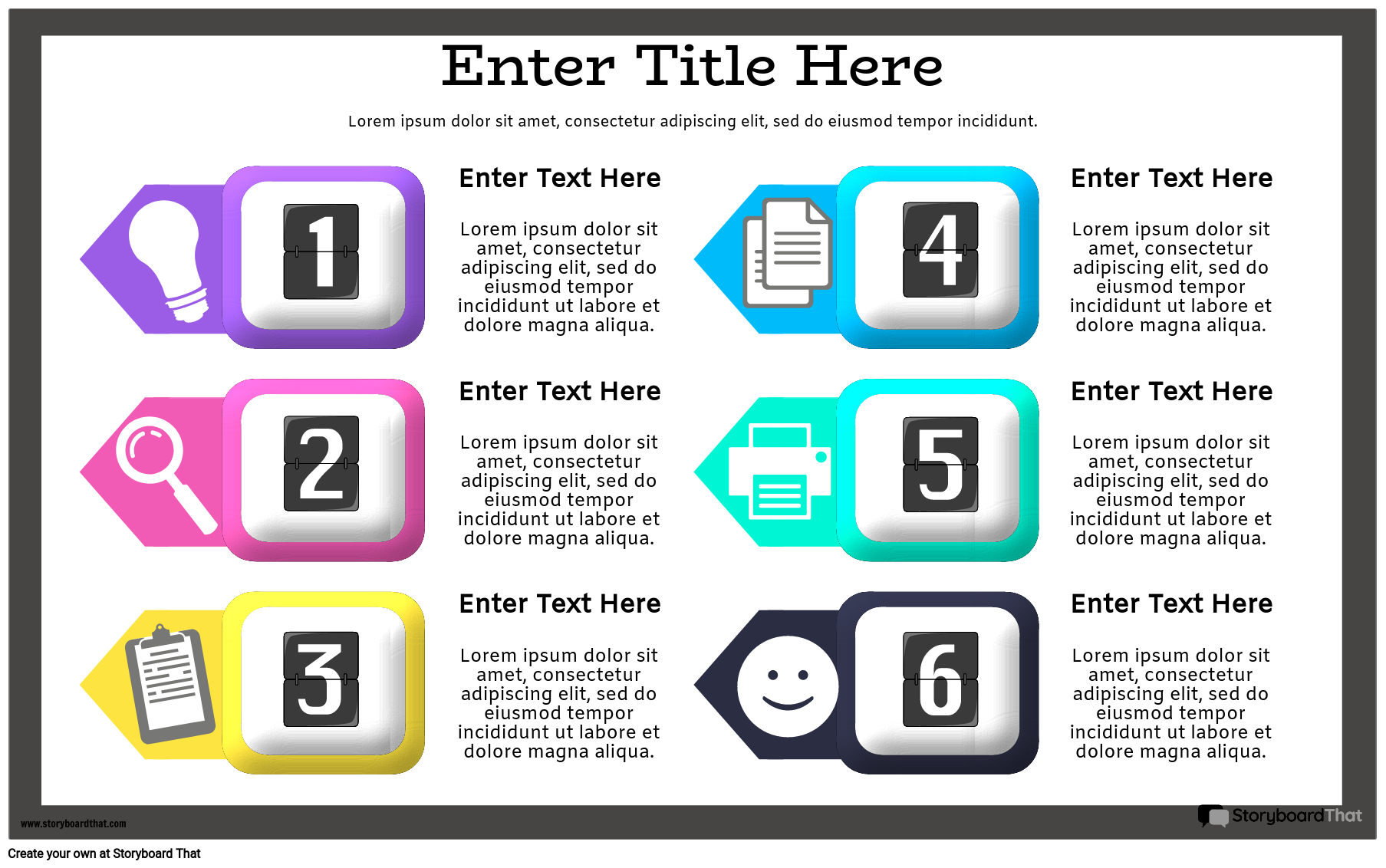 Colorful 6-Step Template