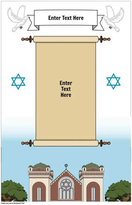 Jewish Poster with Scroll