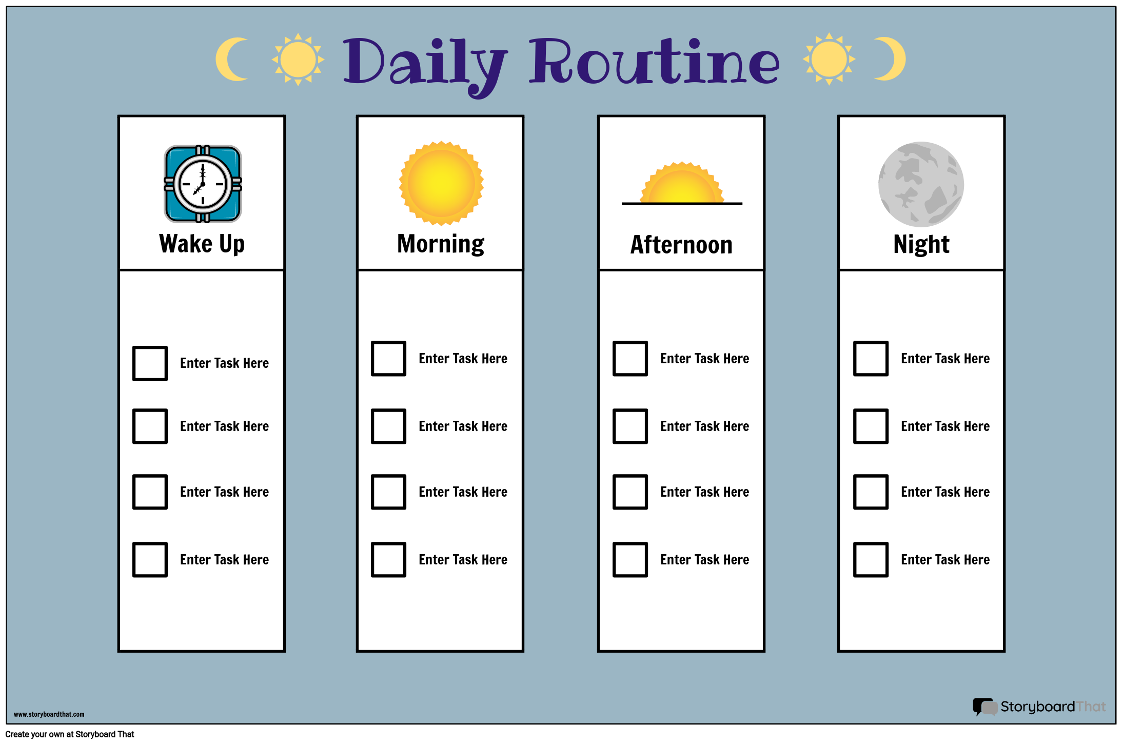 Daily Routine Chart Storyboard by postertemplates