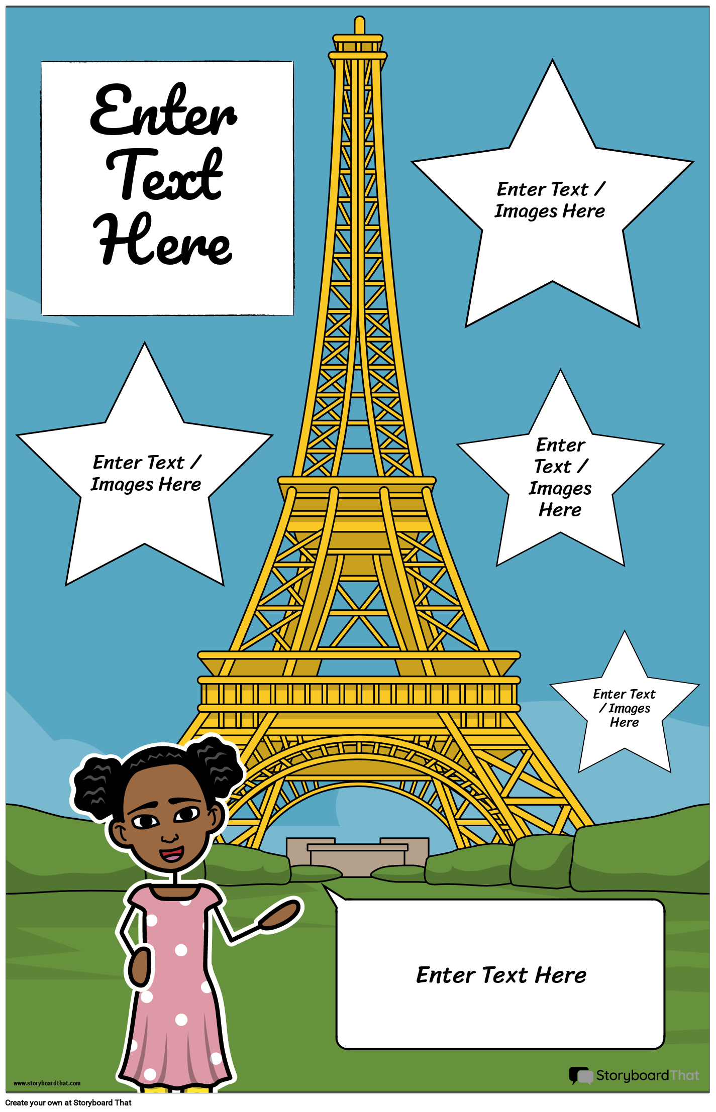 Eiffel Tower Visit Travel Poster Template