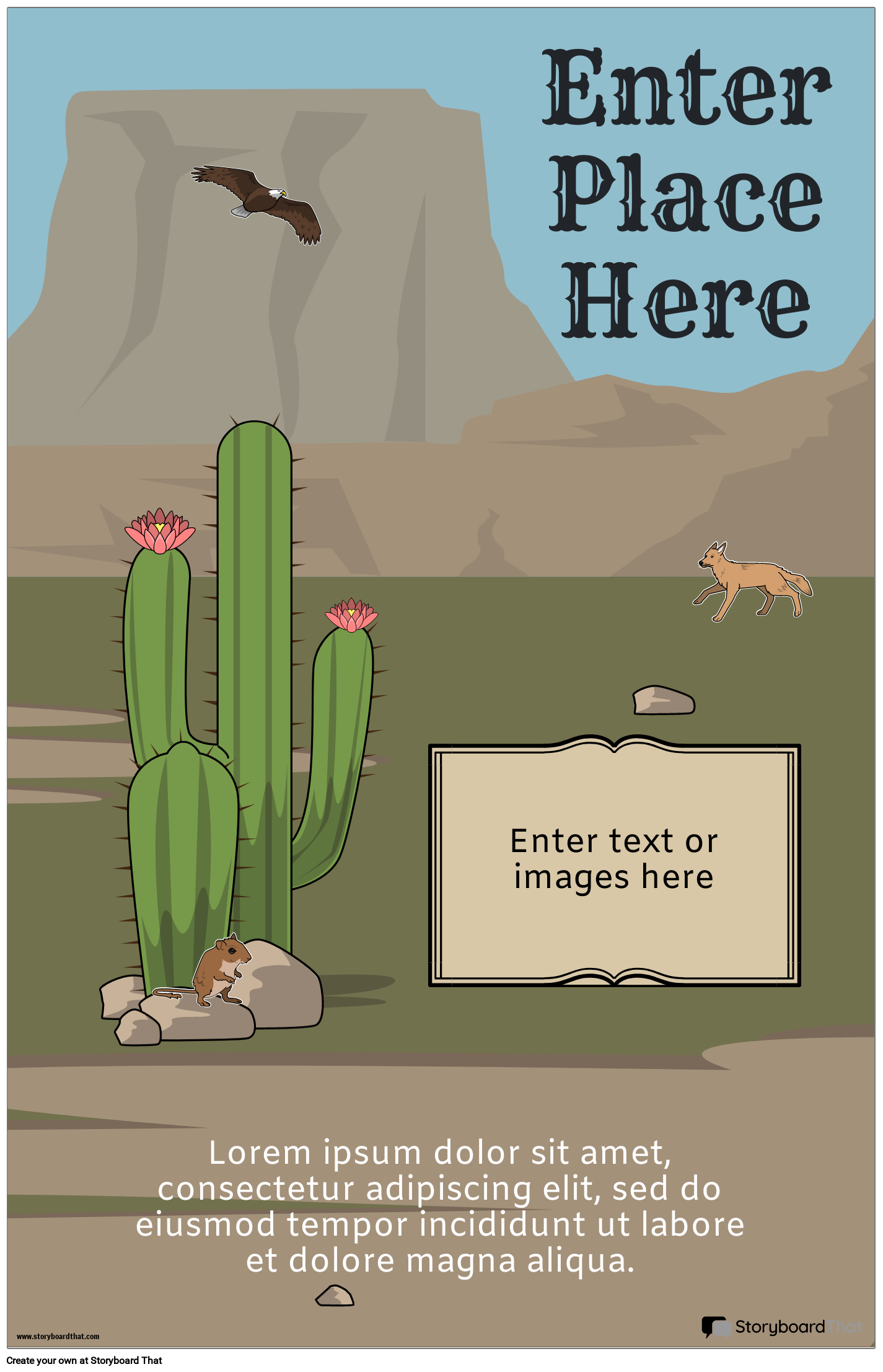 Travel Poster Template with a Desert Theme
