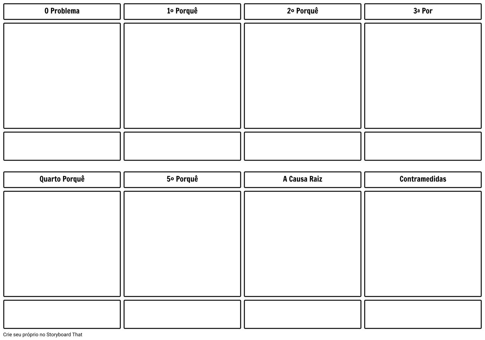 5 Whys Modelo De Análise De Causa Raiz Storyboard