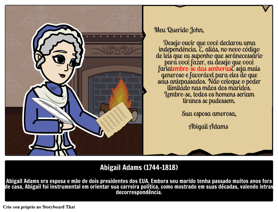 Exemplo de biografia de Abigail Adams