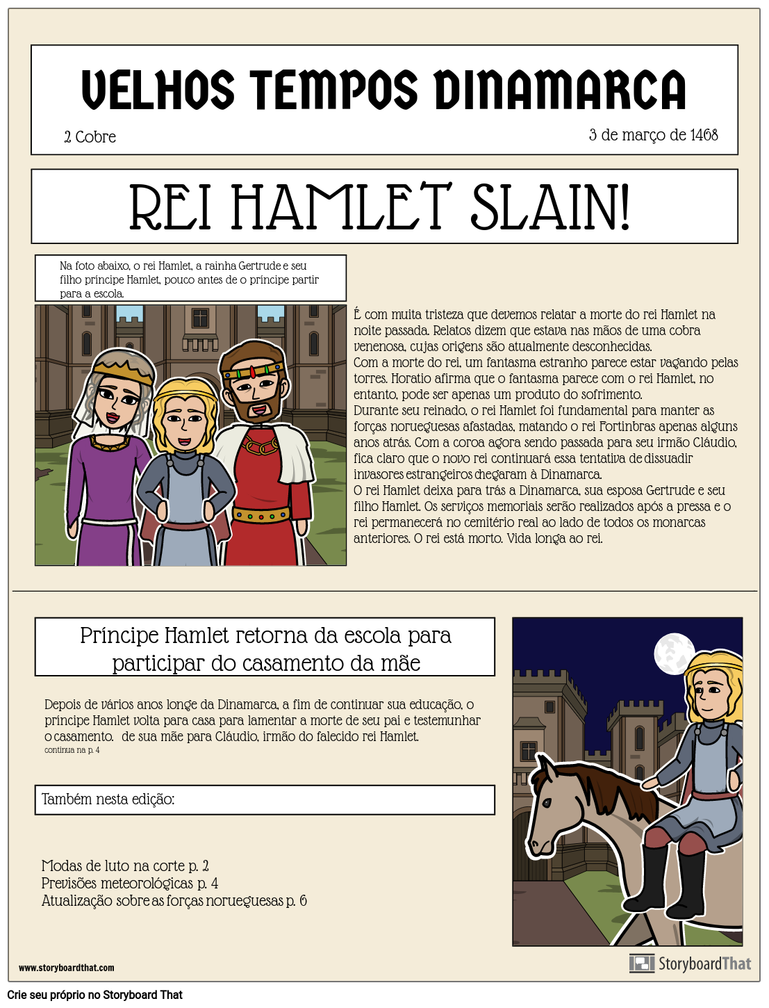 Anúncio de Jornal de Hamlet