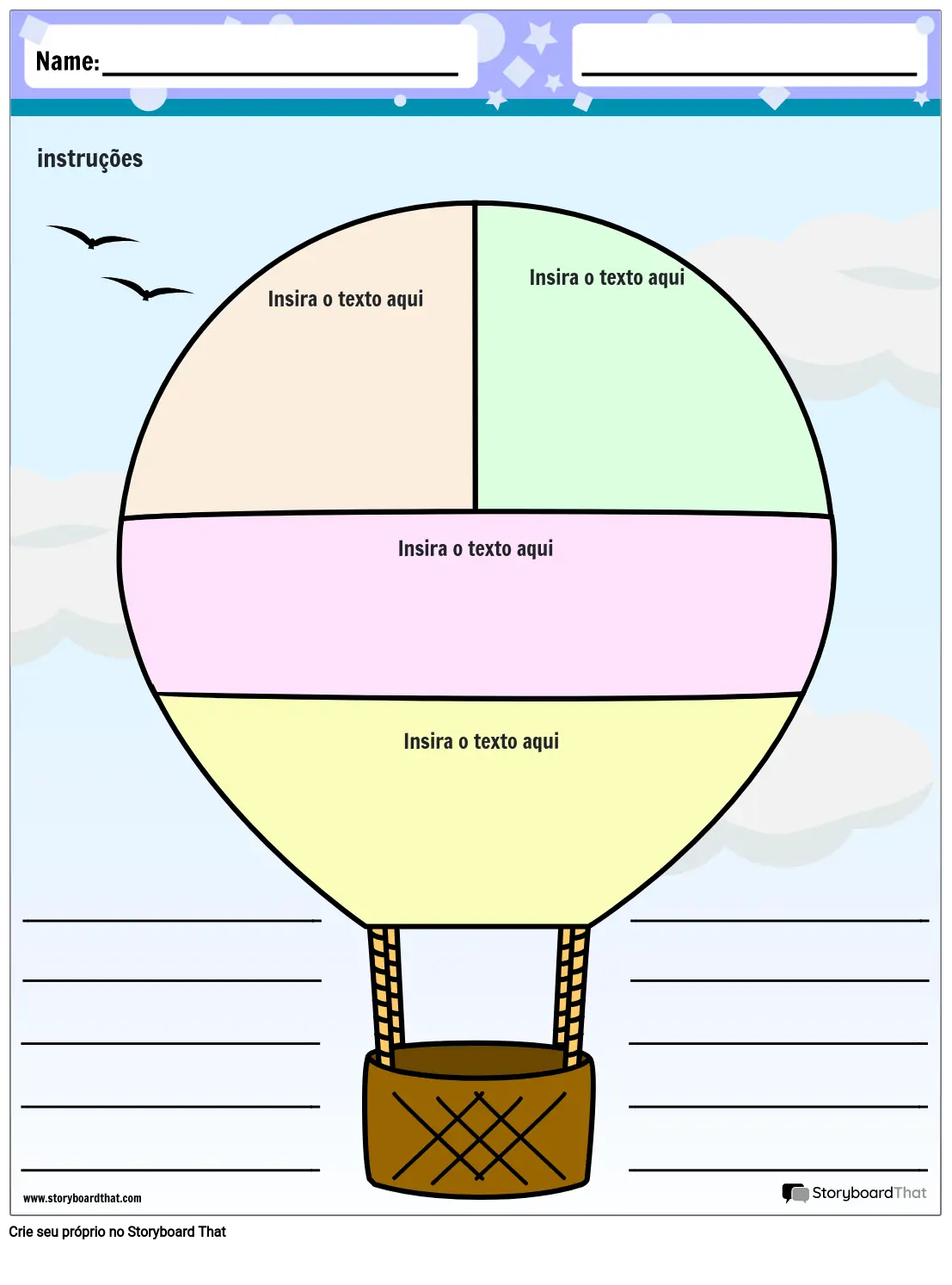 Balão de ar Quente de Organizador Gráfico