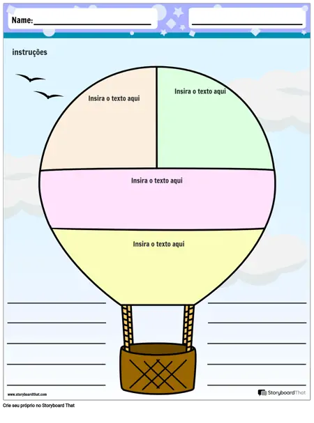 Balão de ar Quente de Organizador Gráfico