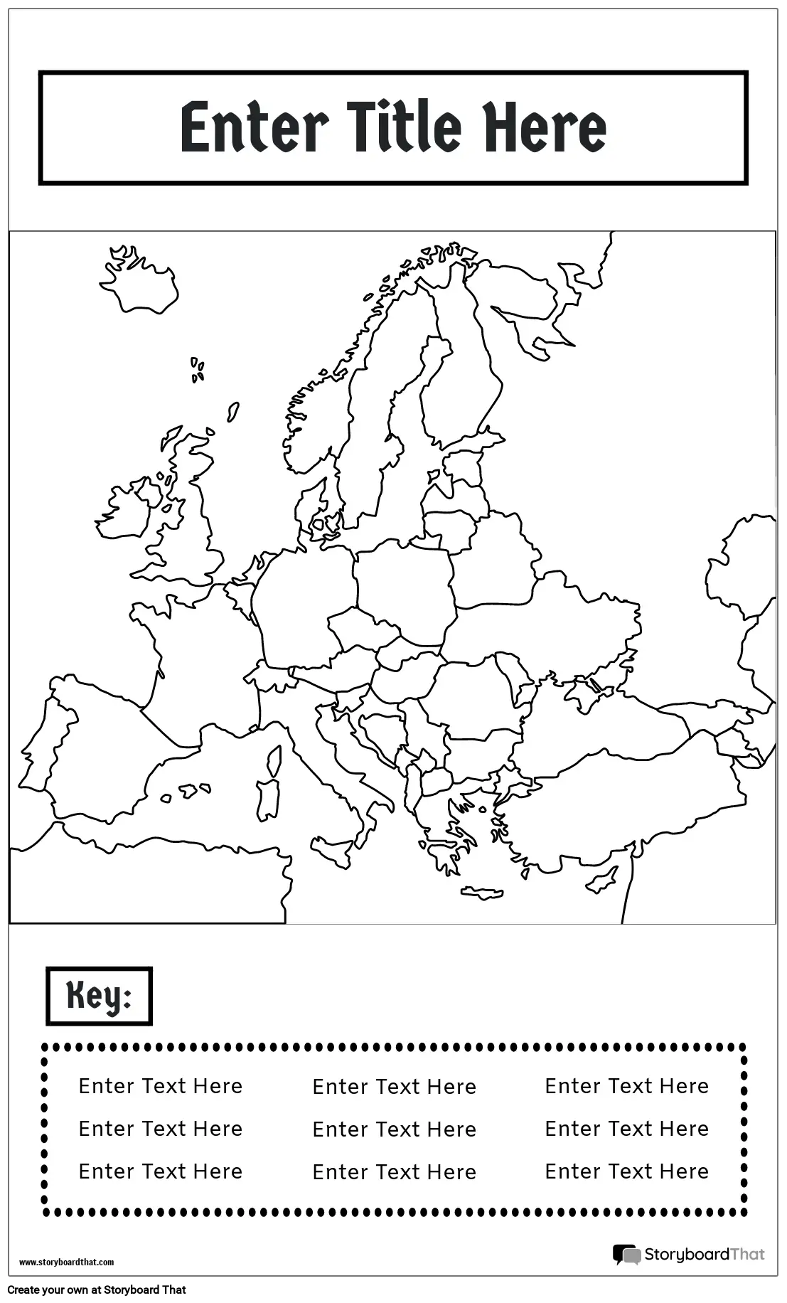 Cartaz do Mapa 17 BW Retrato-Europa