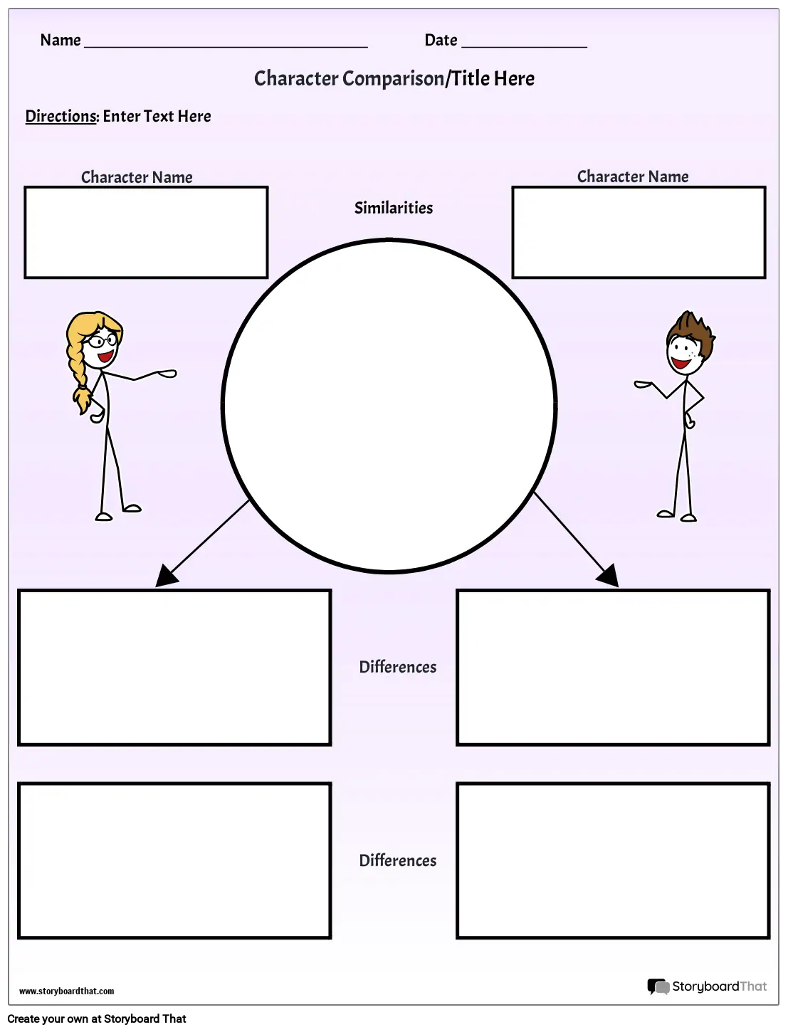 Comparação de Personagens Retrato Cor 2