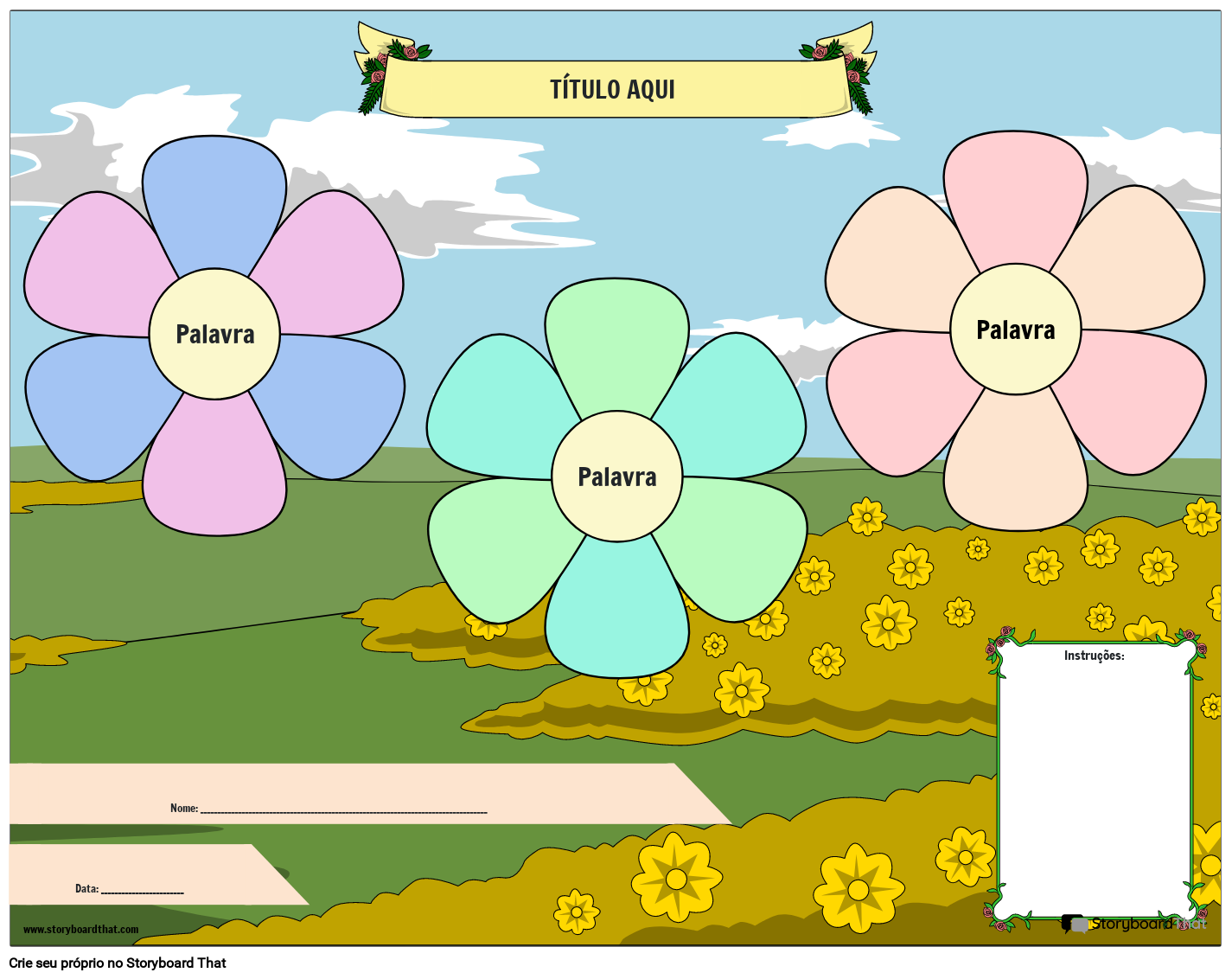 diagrama-de-flores-de-tipos-de-verbos-storyboard