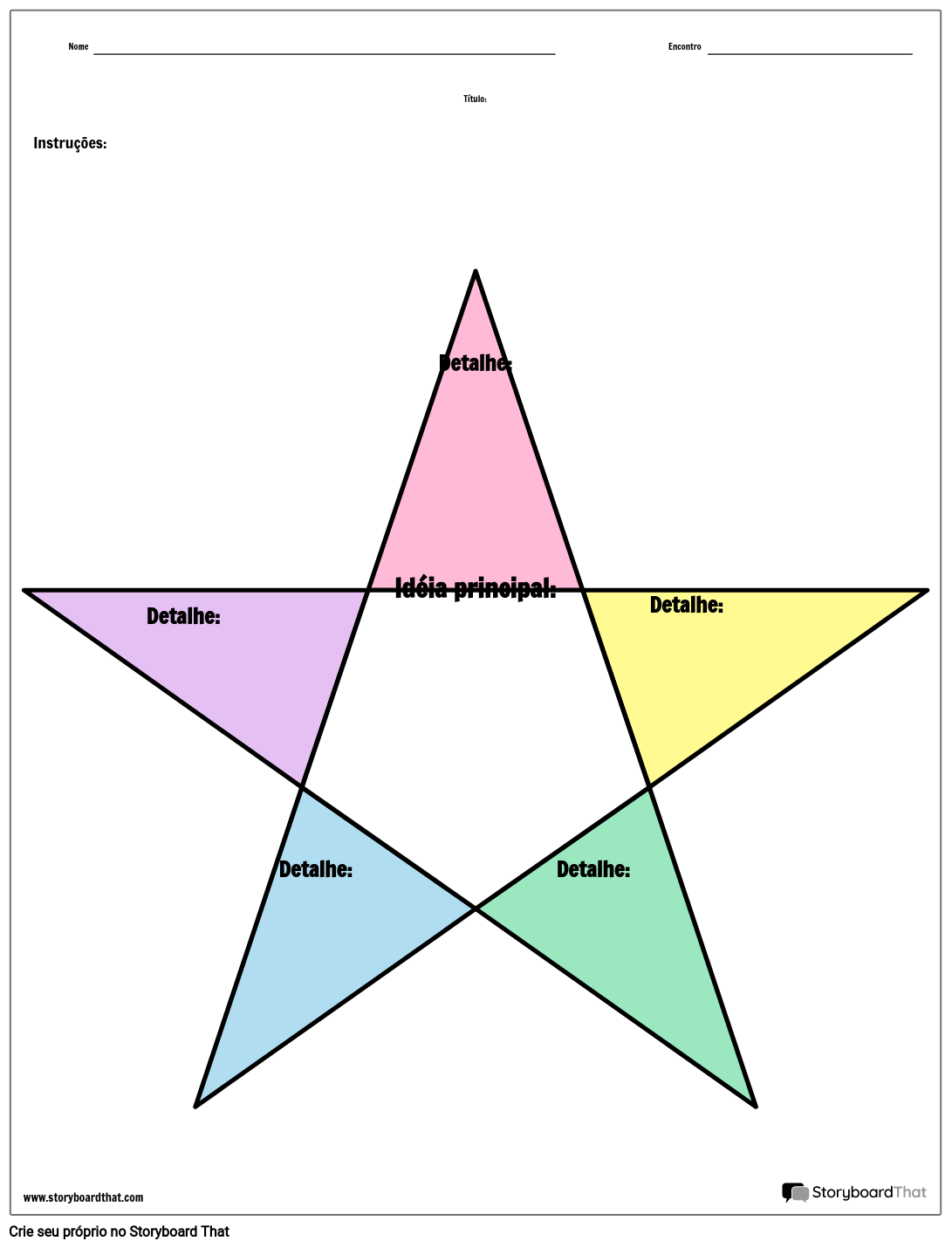 Ideia Principal e Detalhes da cor da Estrela