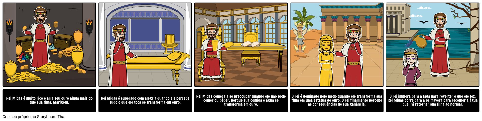 King Midas 'toque Dourado Análise de Caracteres