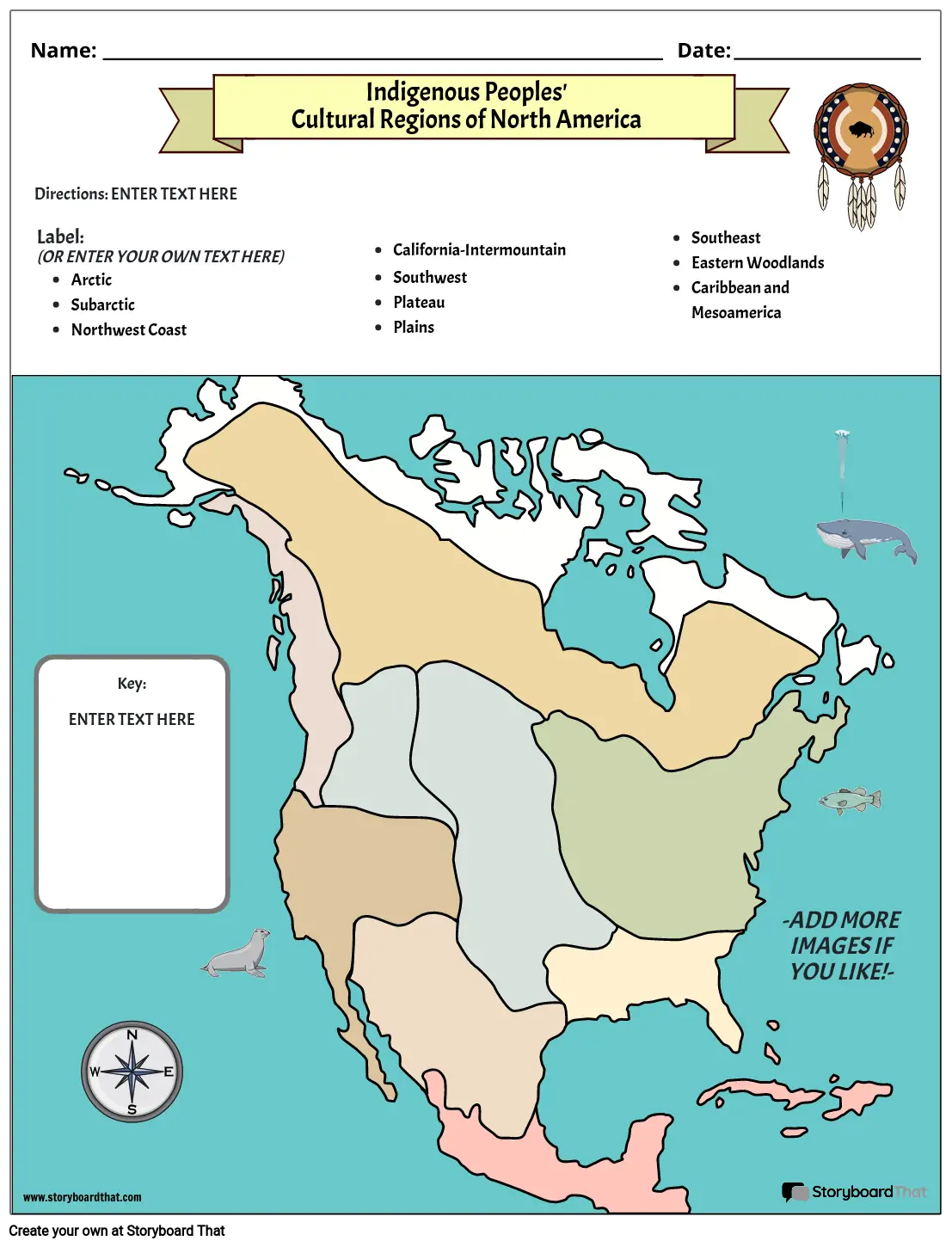 Mapa das Regiões Culturais dos Índios Americanos