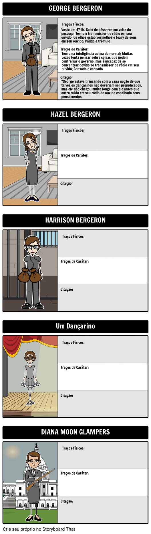 Mapa de Caracteres Para Harrison Bergeron