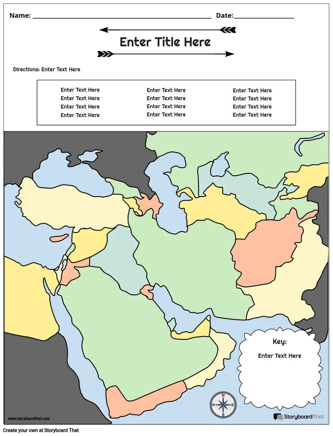 Mapa do Oriente Médio