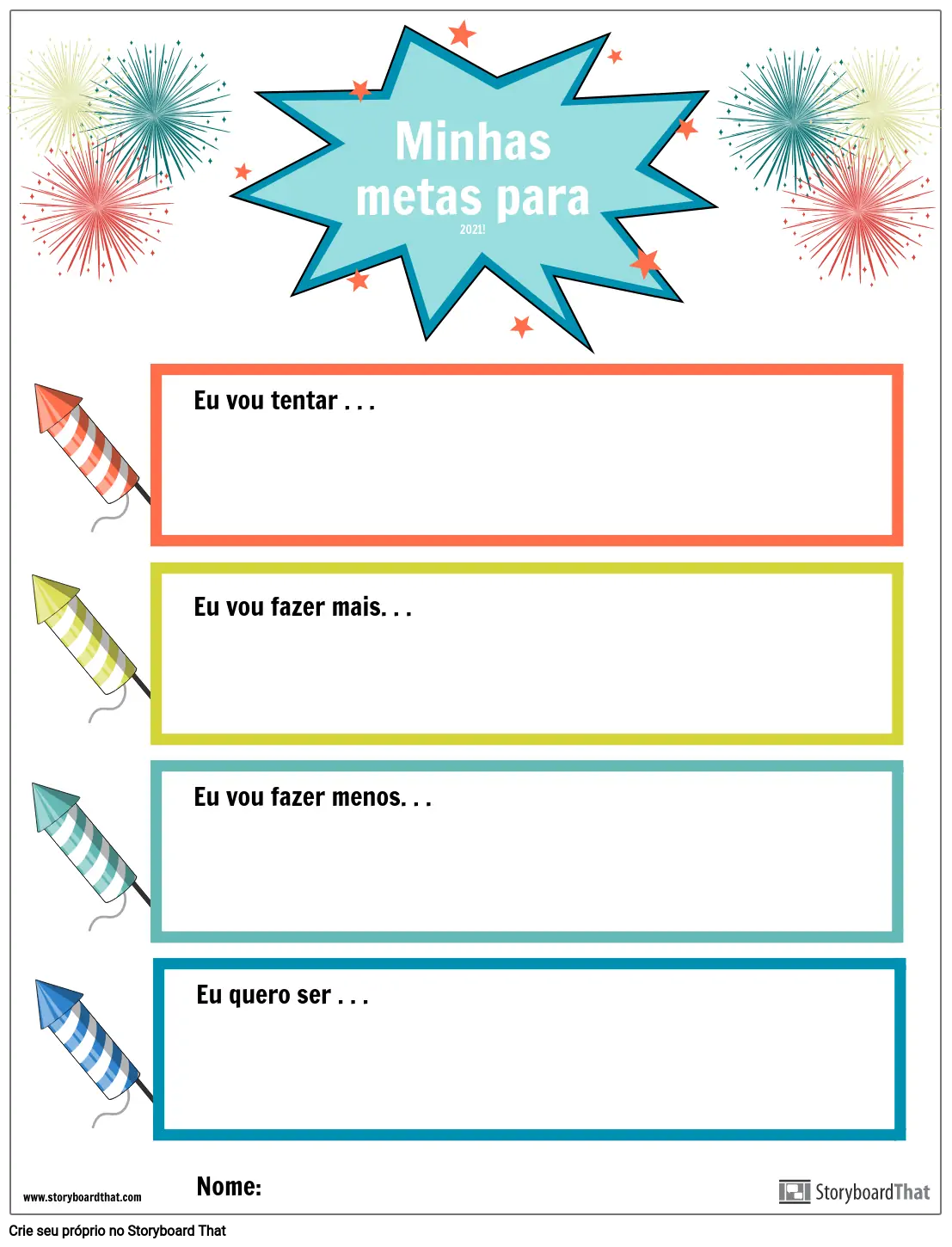 Modelo, Metas de ano Novo, Fogos de Artifício