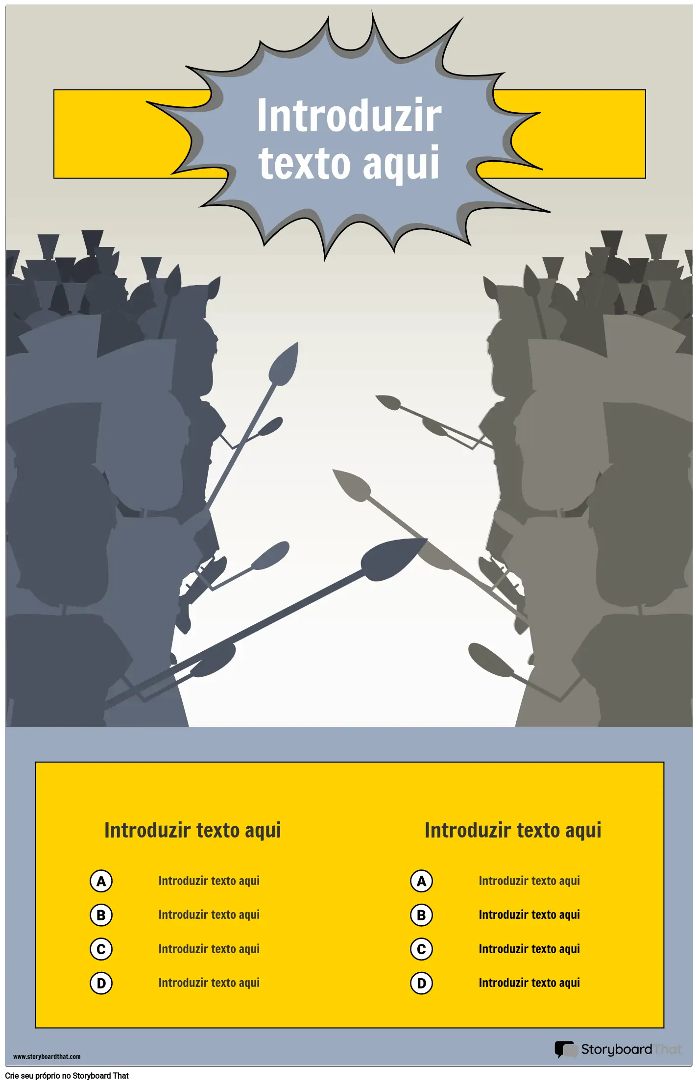 Modelo de Infográfico de Batalha