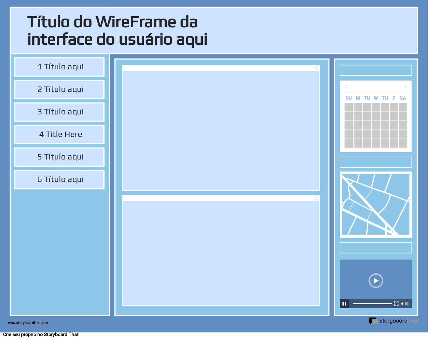 Modelo de WireFrame de Interface do Usuário Corporativa 1