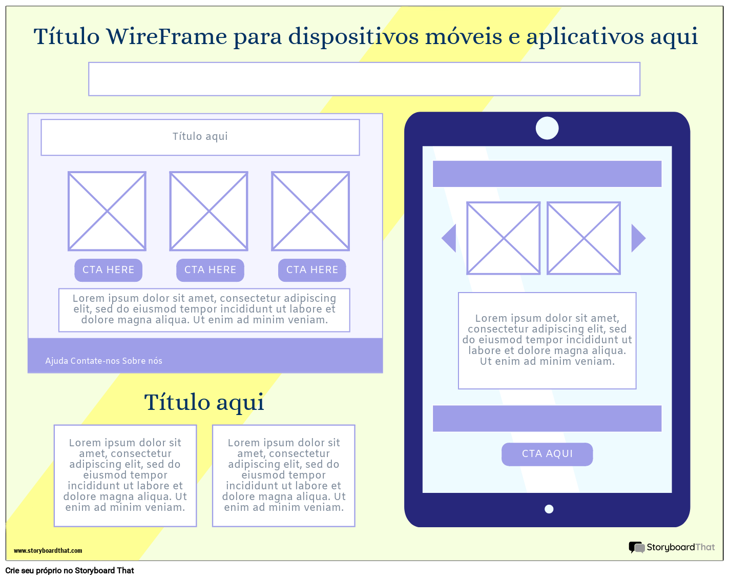 Modelo de WireFrame de Tablet Corporativo 2