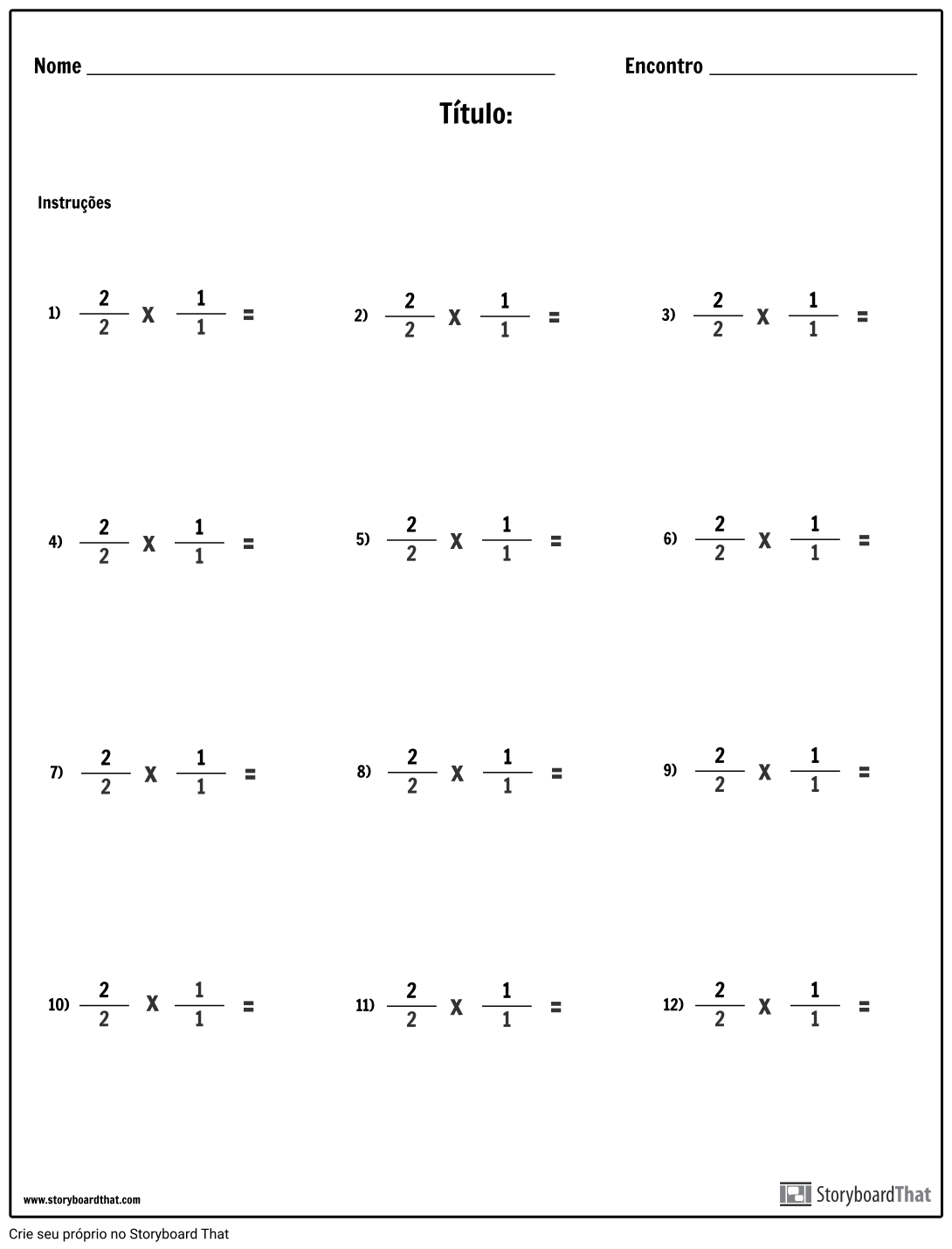 Multiplicação - Frações