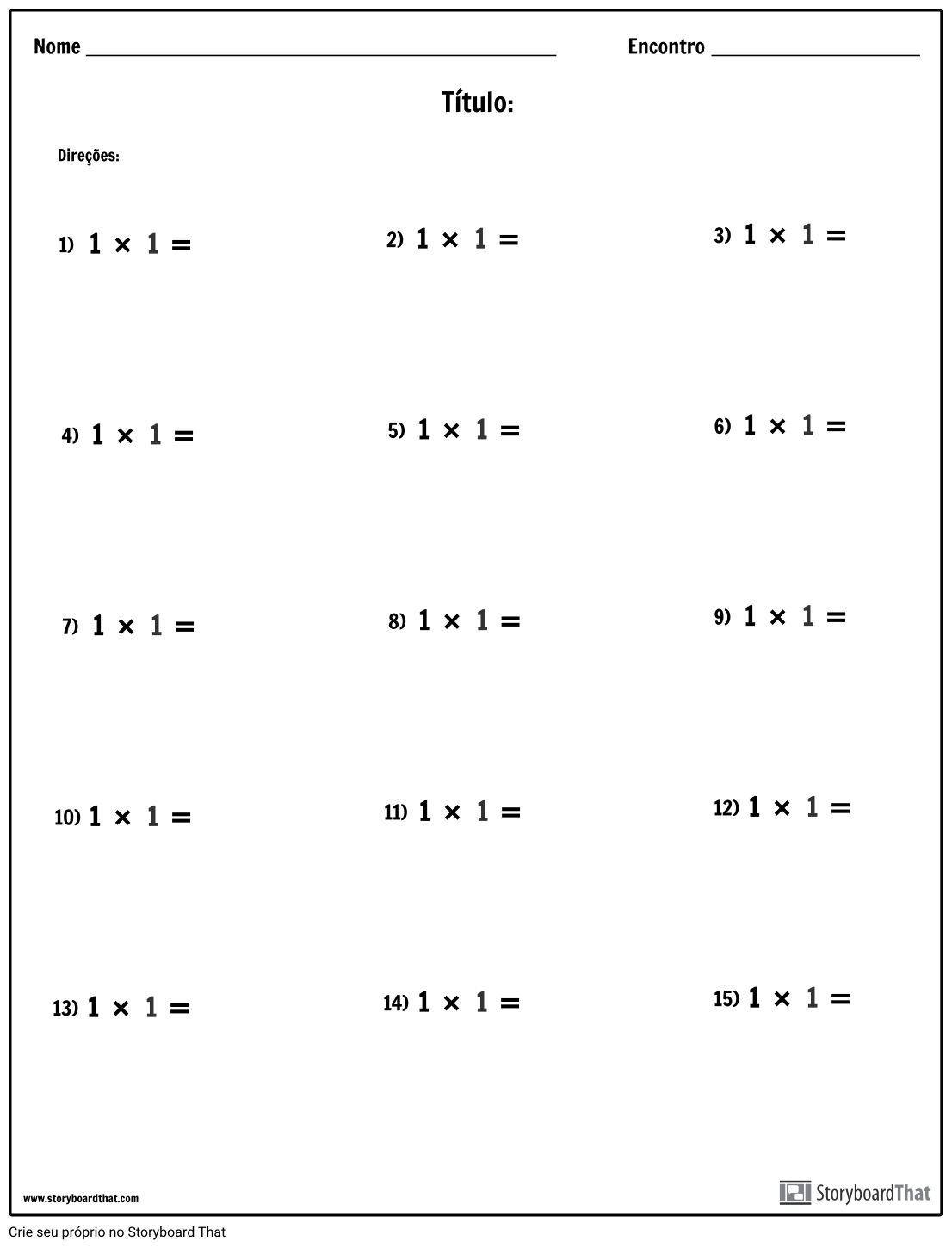 Multiplicação - Número Único - Versão 1