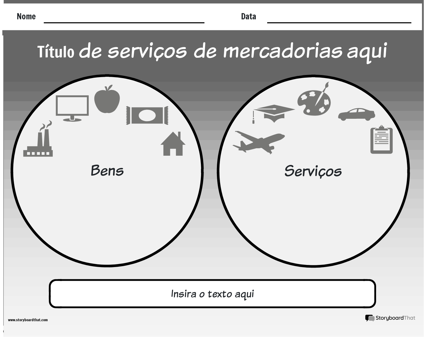 Novo modelo de bens e serviços de página de criação 1 (preto e branco)