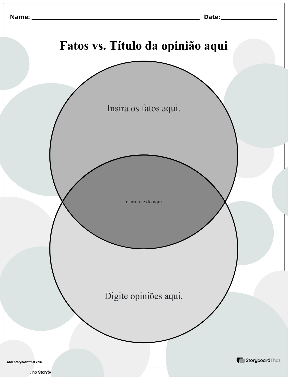 Novo modelo de fato vs. opinião de página de criação 2 (preto e branco)