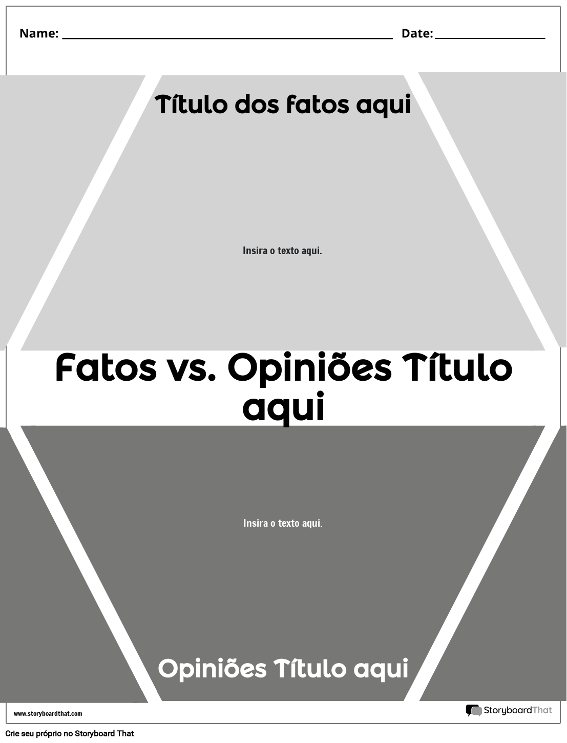 Novo modelo de fato vs. opinião de página de criação 3 (preto e branco)