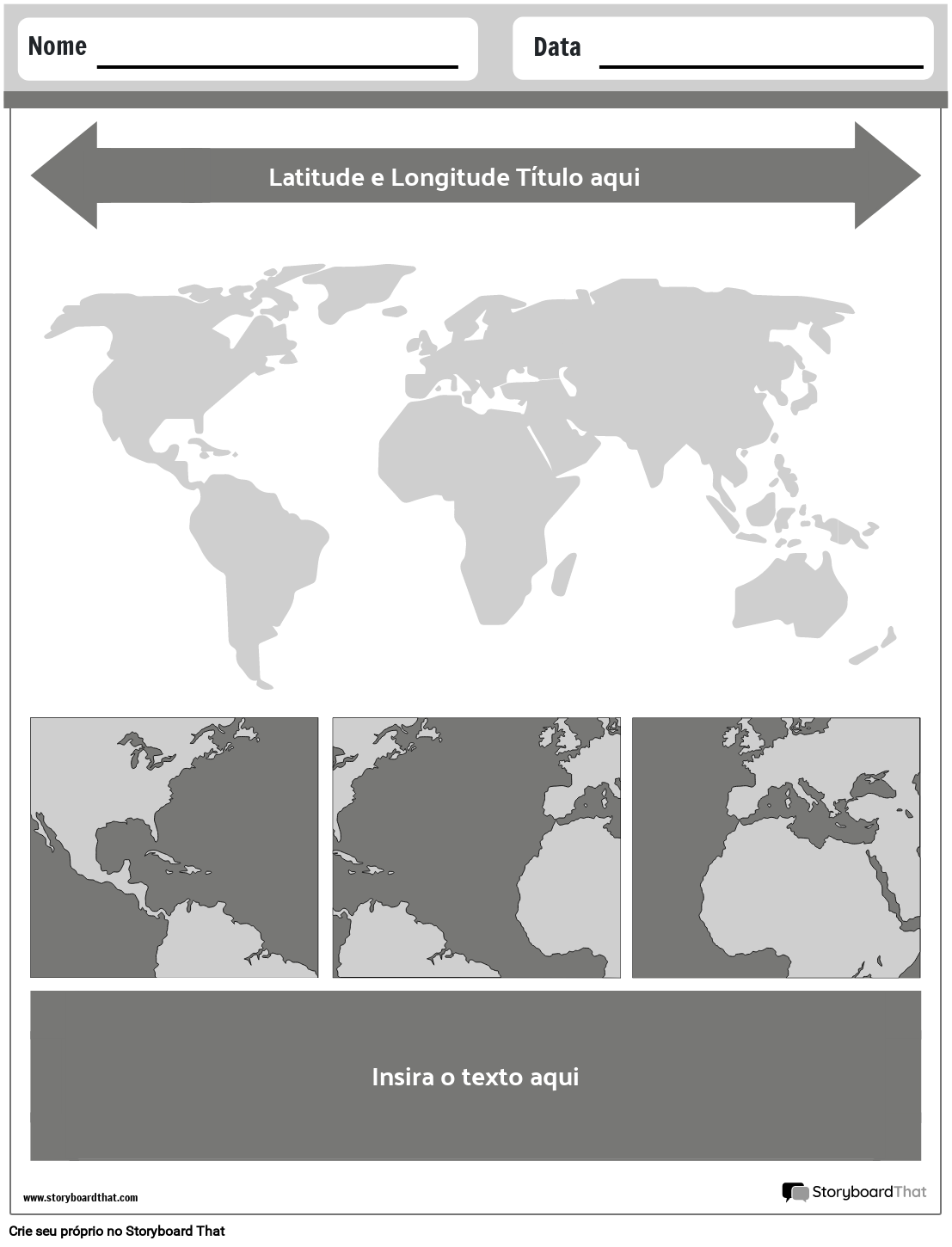 Novo modelo de latitude e longitude de página de criação 4 (preto e branco)