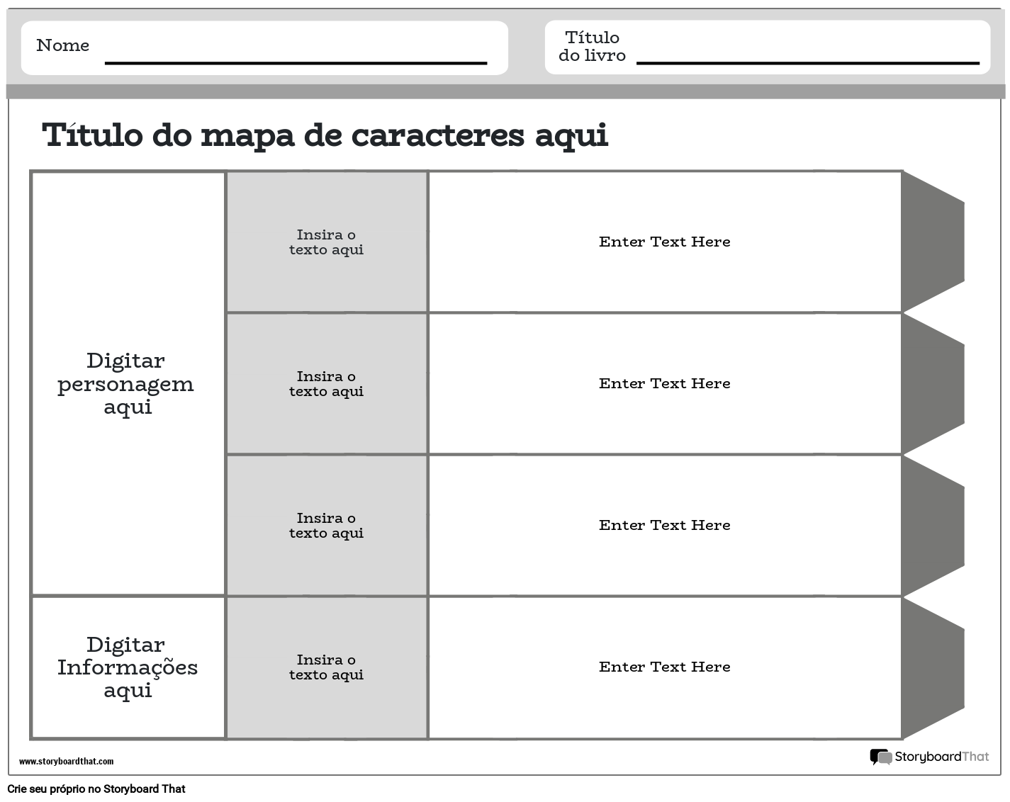 Novo modelo de mapa de caracteres de página de criação 2 (preto e branco)