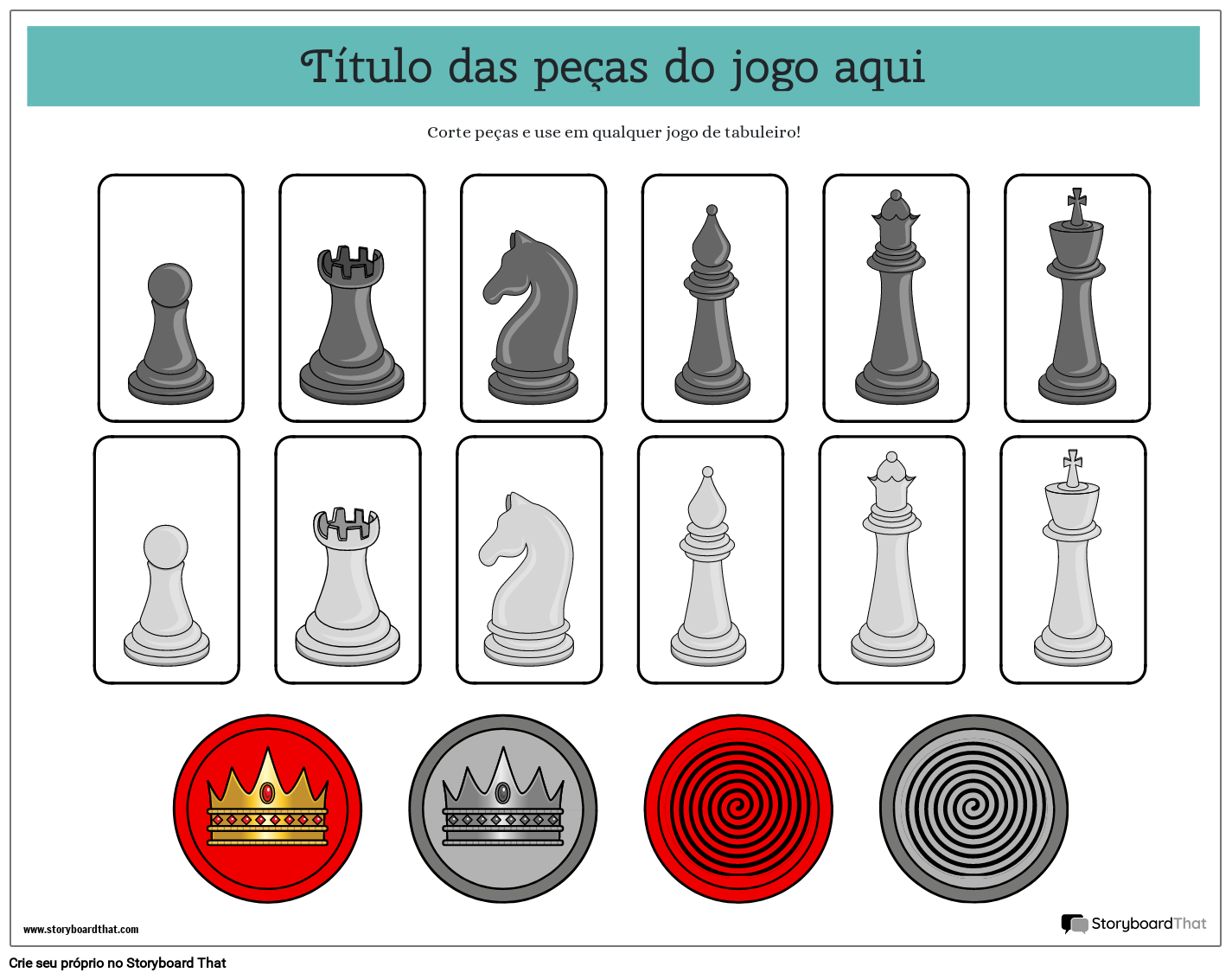 Peças para jogos de tabuleiro