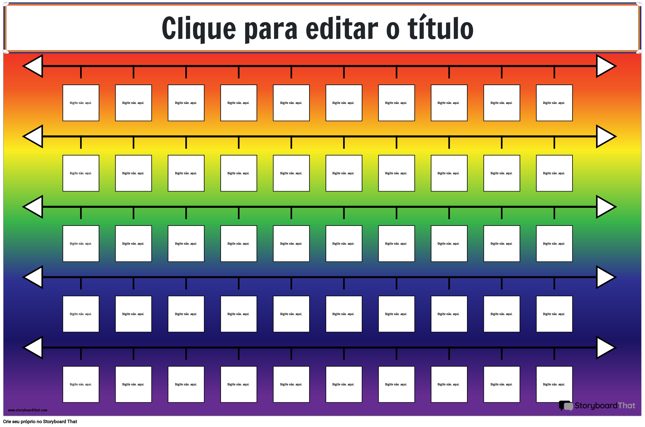 Pôster de Linha Numérica com Tema Arco-íris
