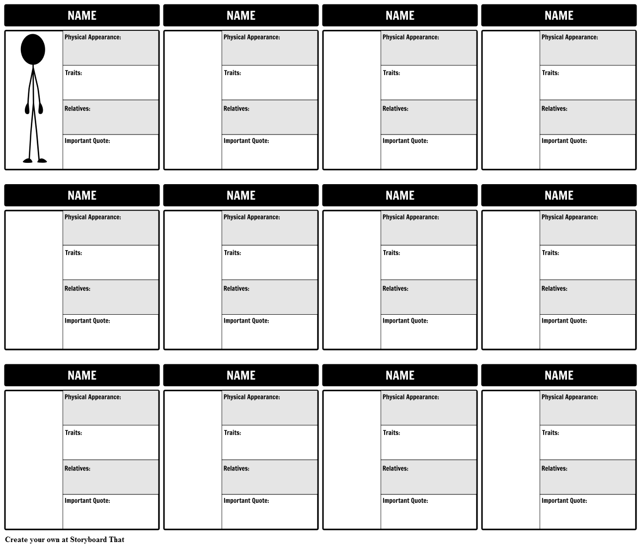 Character Mapping Template