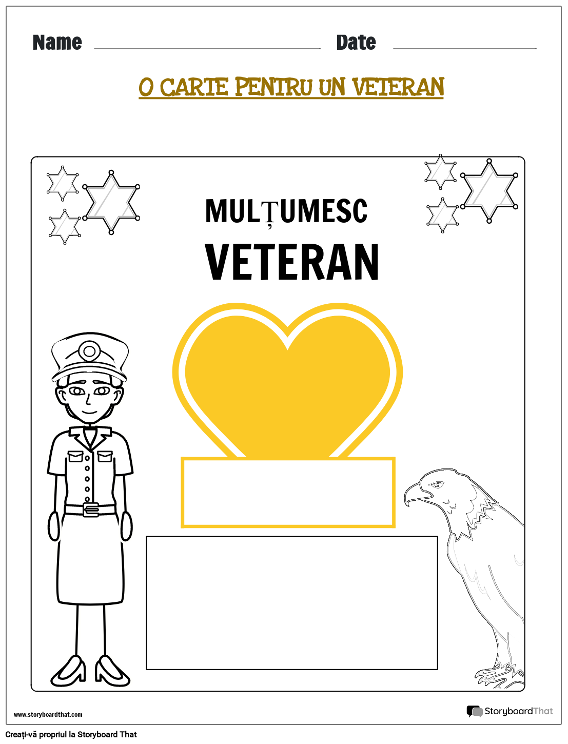 Card imprimabil pentru veterani