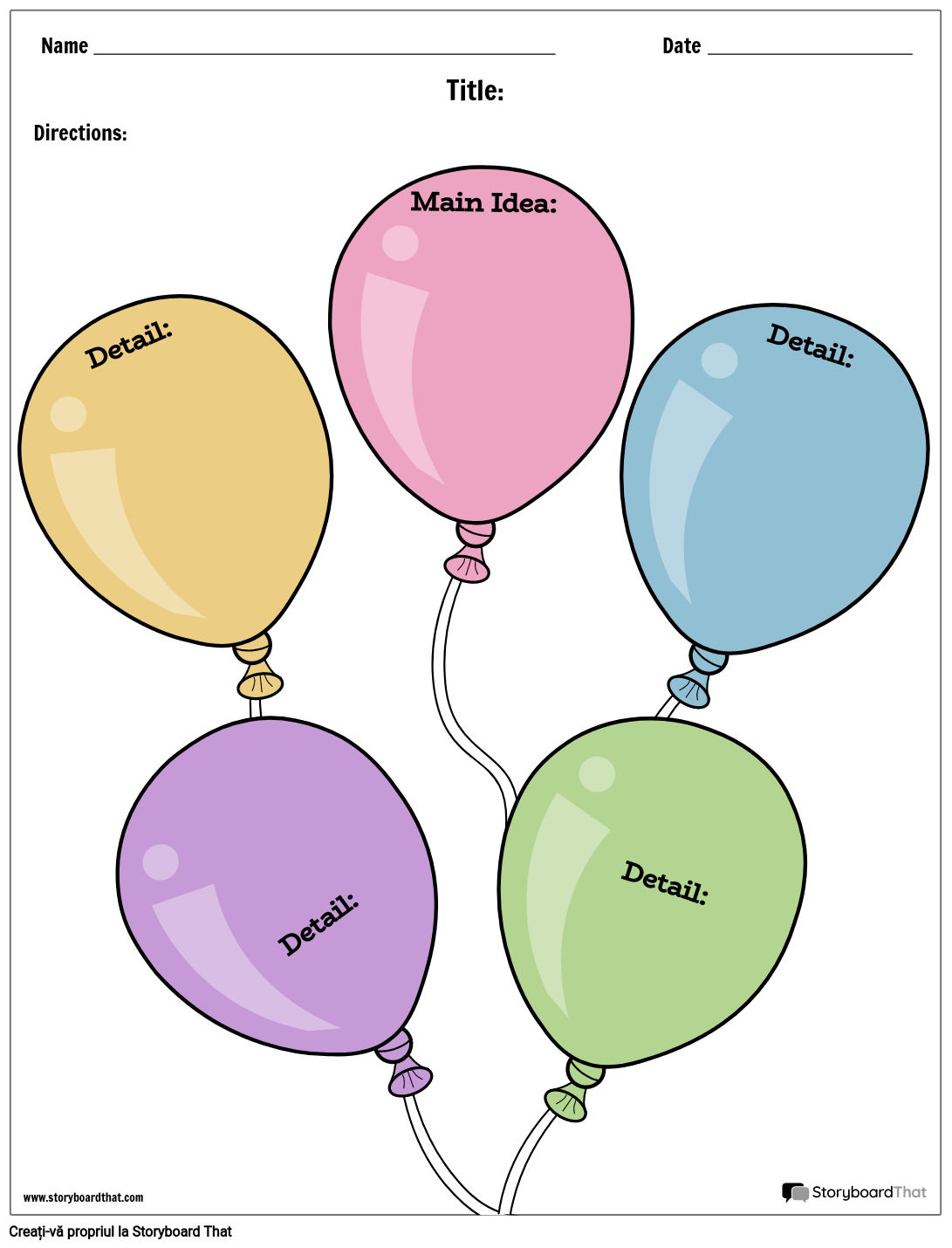 Culoarea Hărții cu Povești cu Baloane