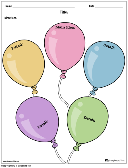 Culoarea Hărții cu Povești cu Baloane