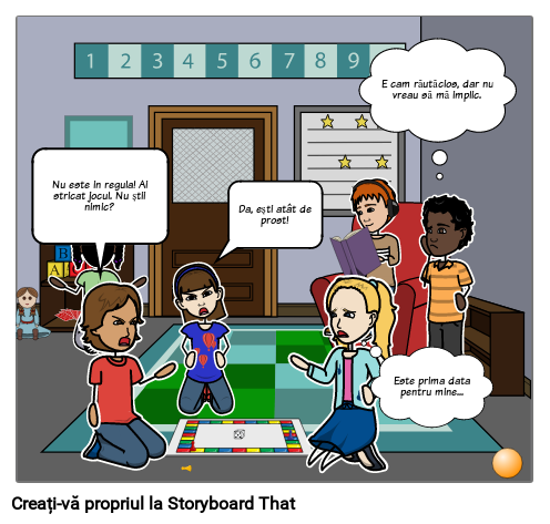 Educația caracterului - board story comic