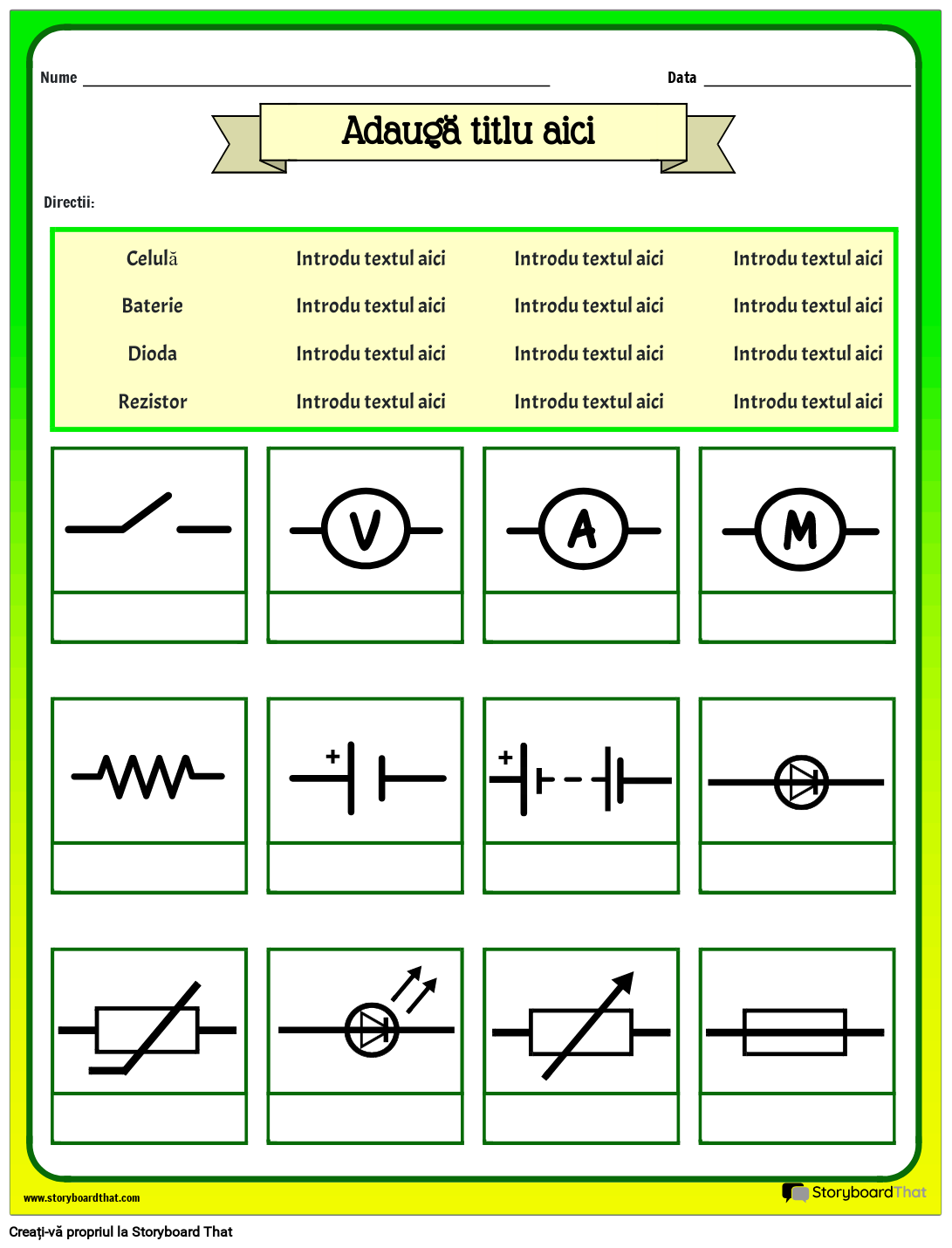 Etichetarea Simbolurilor Circuitelor Electrice