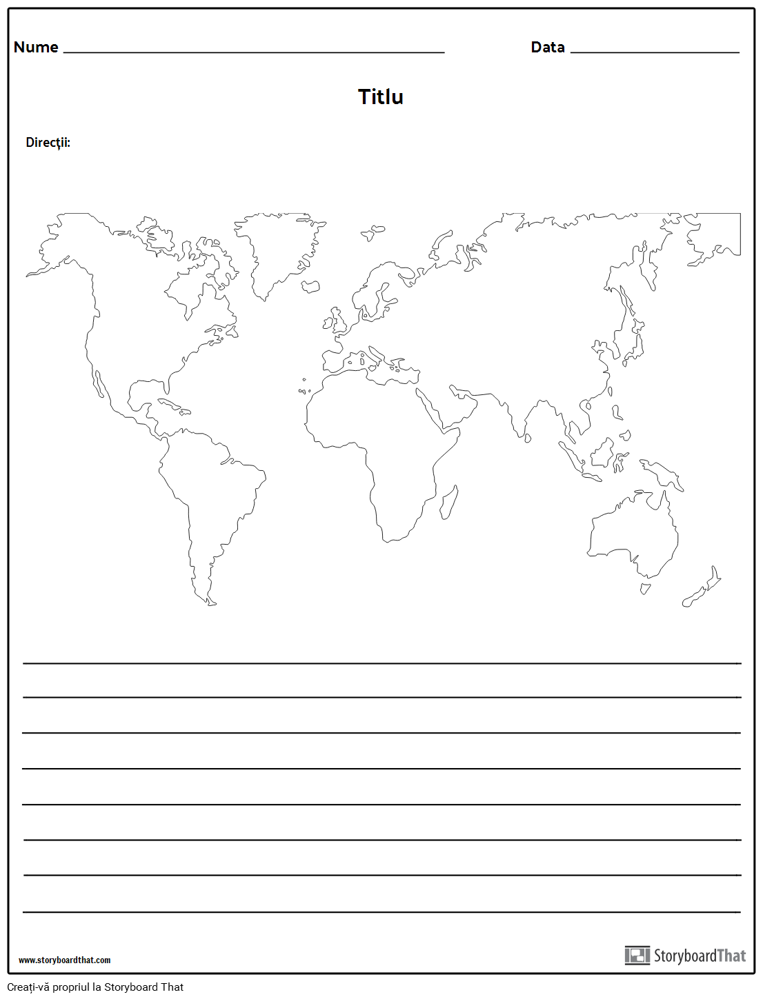 Harta Lumii - cu Linii